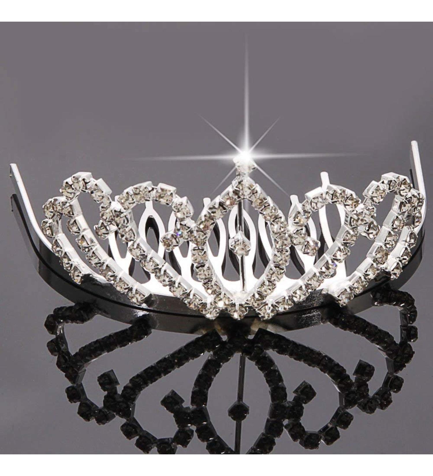 Mini 2.56 Rhinestone Tiara Comb Crown for Girls - Ideal for Wedding, Prom, Birthday, Pageant, and Princess Party - Buy Online on GoSupps.com