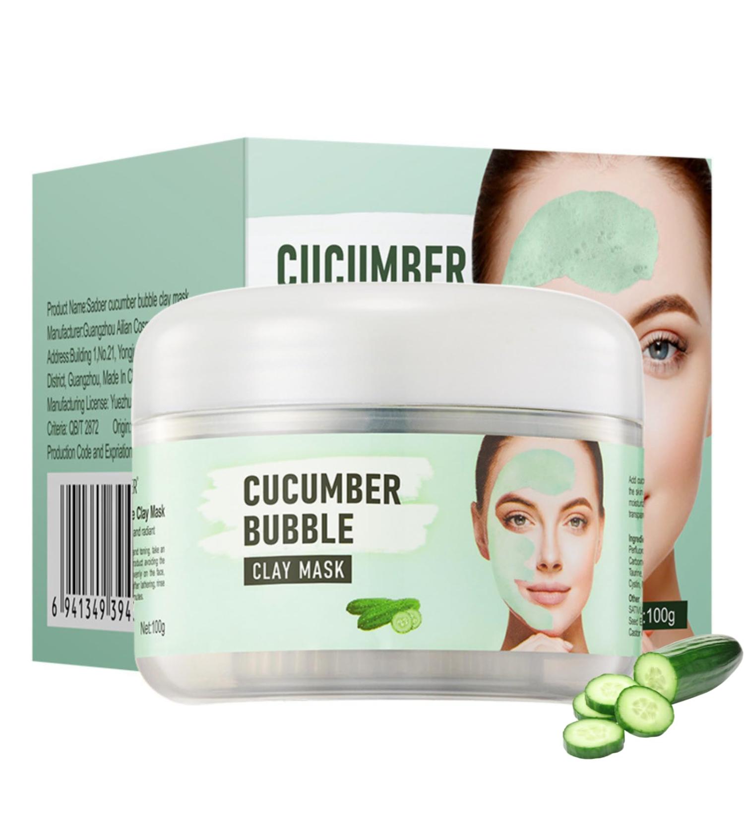 Cucumber Bubble Clay Face Mask Clay Mask for Pores Green Tea Mud Mask Deep Cleansing Face Mask Controlling Oil Acne & Refining Pores Reduce Blackheads & Dark Spots Elastic & Smooth Skin - Buy Online on GoSupps.com