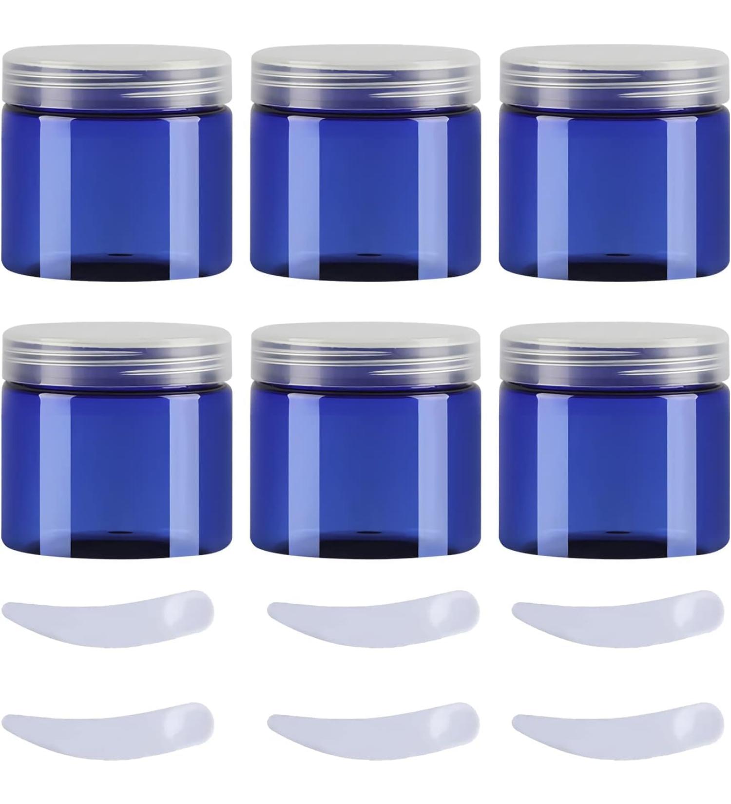 travel pots for cream small pots with lids Pack of 6 Â  100ml Blue Plastic Cream Jars Cosmetic Pots withÂ Clear Lids Containers for Toiletries (Color : Blauw Size : 50ml) 50ml Blauw - Buy Online on GoSupps.com