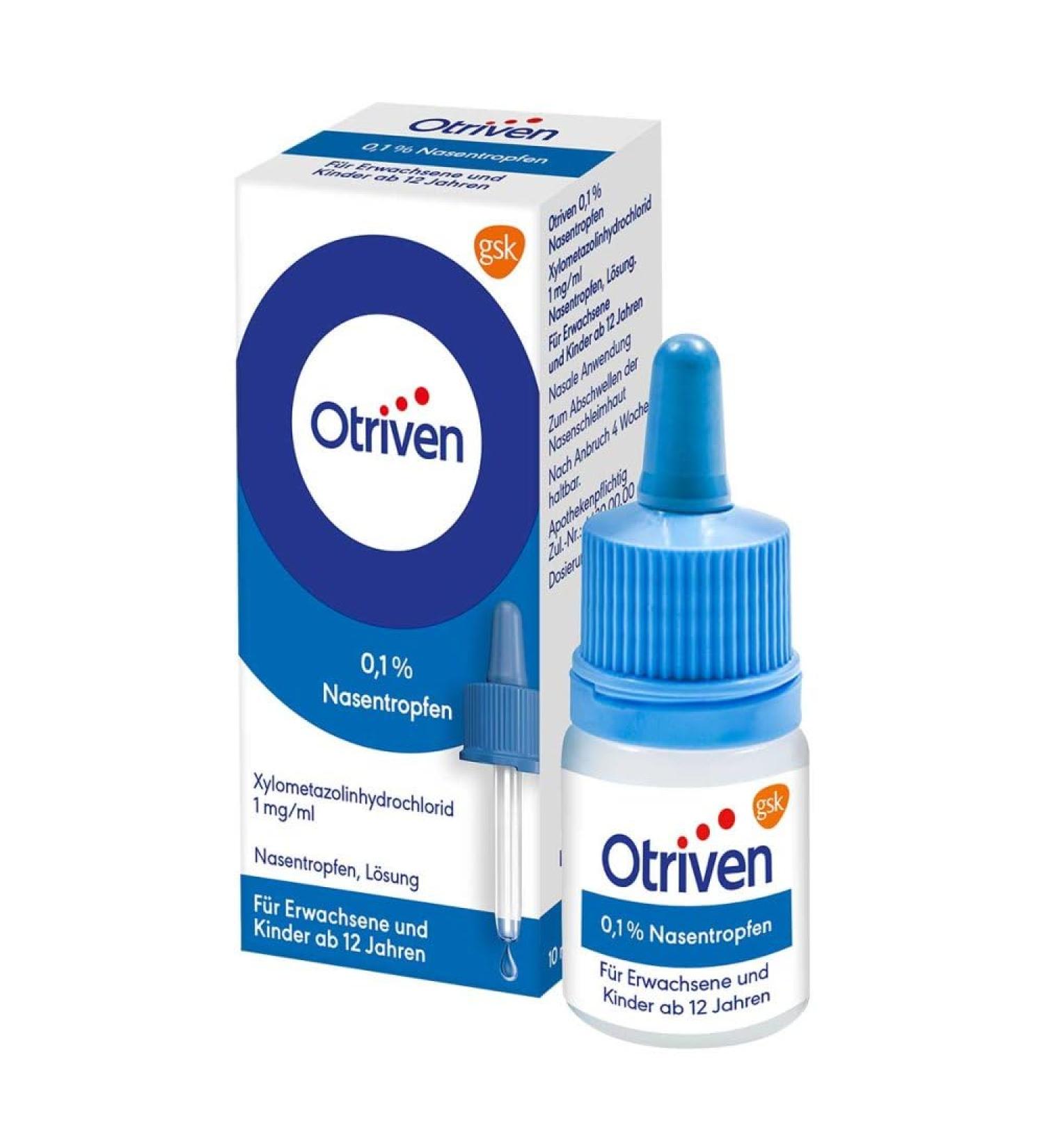 Otriven 0.1% Nasal Drops with Xylometazoline - 10ml | Effective Cold Relief | International Shipping Available - Buy Online on GoSupps.com