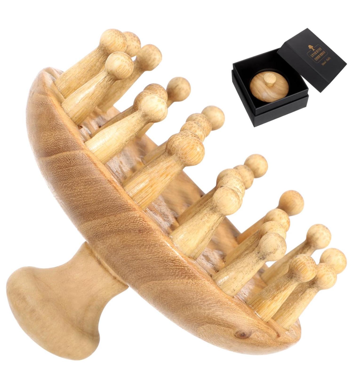 Healeved Masseur de cuir chevelu en bois pour la croissance des cheveux la des cheveux la relaxation profonde et - Buy Online on GoSupps.com