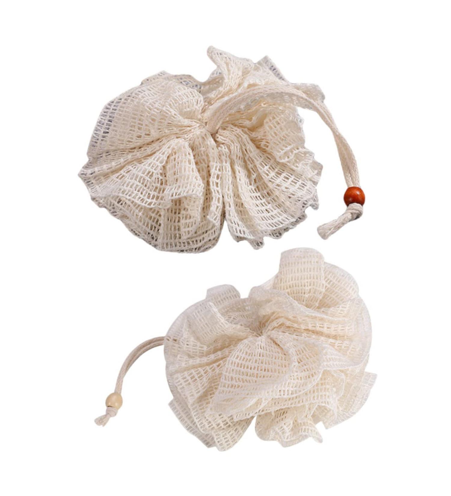 Buy FOMIYES 2 Pcs Foaming Net Loofah Sponge - Men's Bath Shower Scrubber & Body Wash Ball | International Shipping - Buy Online on GoSupps.com