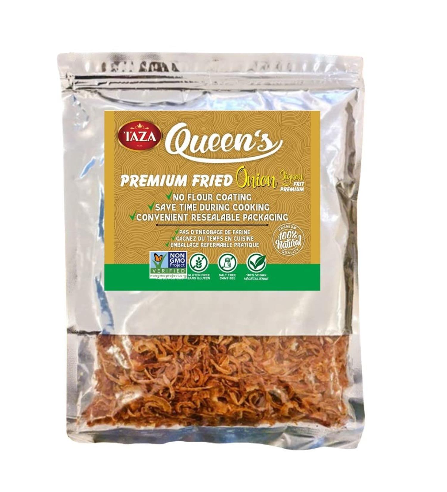 Queen's Non-Coated Crispy Onions - 100% Natural & Vegan | GMO & Gluten Free - 300g - Buy Online on GoSupps.com