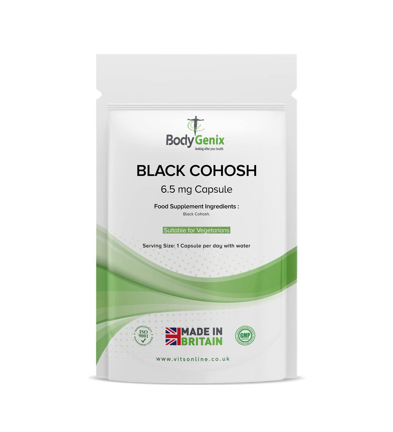 Bodygenix Black Cohosh Supplement - Mood Support for Menopause - 180 Capsules - Buy Online on GoSupps.com
