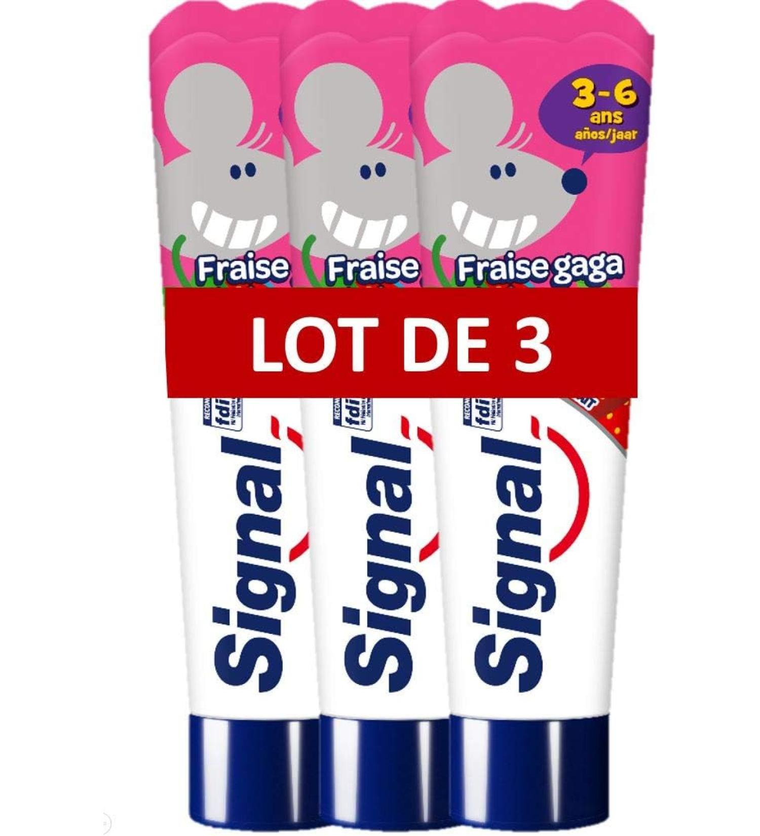Signal Toothpaste Children 3-6 Years Gentle on Gums to Strengthen Teeth - Strawberry - 1.69 Oz - Pack Of 3 - Buy Online on GoSupps.com