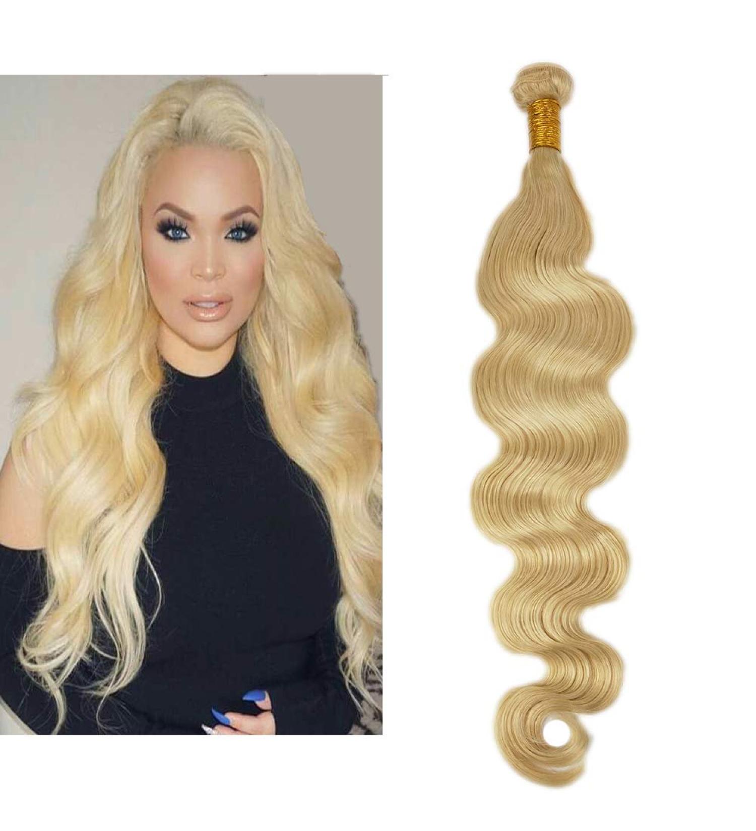 Mila 28 (70cm) Real Hair Tress - 100% Remy Human Hair Extensions Blond 613# Body Wave Style 100g - Buy Online on GoSupps.com