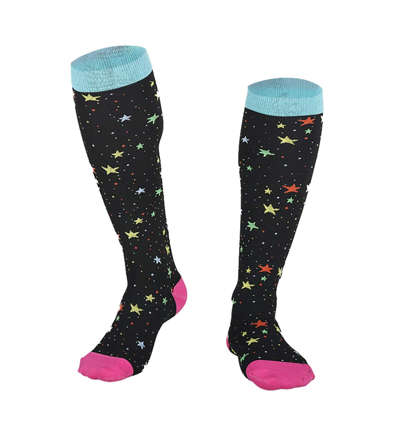 Jier Unisex Colorful Compression Socks - Support Stockings for Running Cycling & Travel - Premium Compression Gear for Men & Women - Buy Online on GoSupps.com