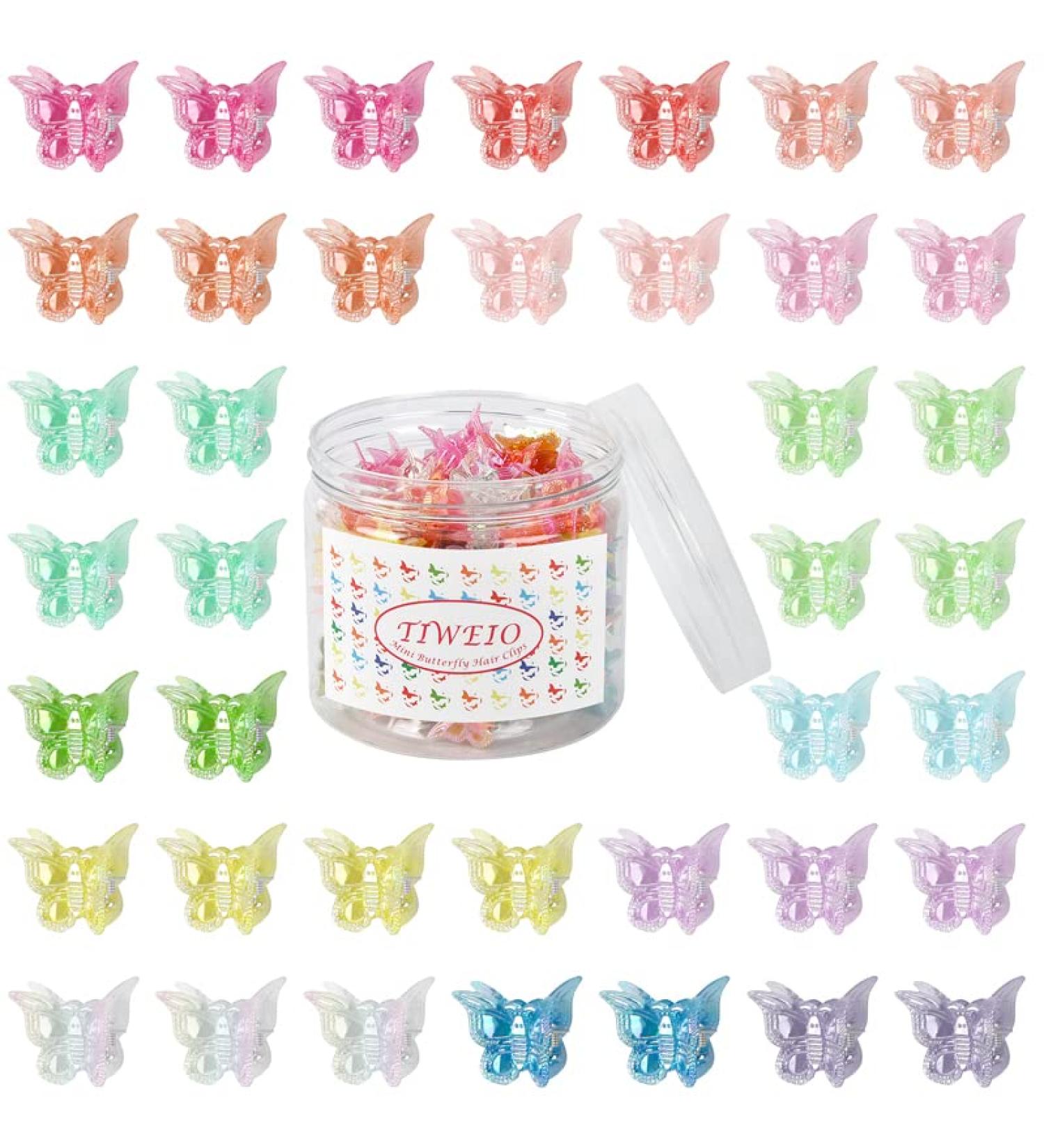 50Pcs Butterfly Hair Clips - Mini Small Hair Claw Clips for Women and Girls - Cute Hair Accessories in 15 Colors - Box Pack - Tiweio - Buy Online on GoSupps.com