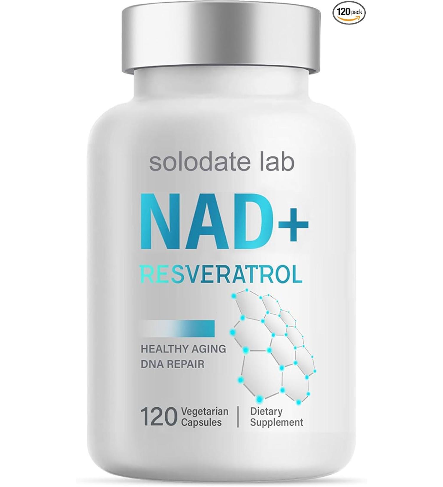 NAD Supplement 1000mg, True NAD+ & Resveratrol, NMN Alternative for Cellular Energy & Healthy Aging - 120 Caps - Buy Online on GoSupps.com