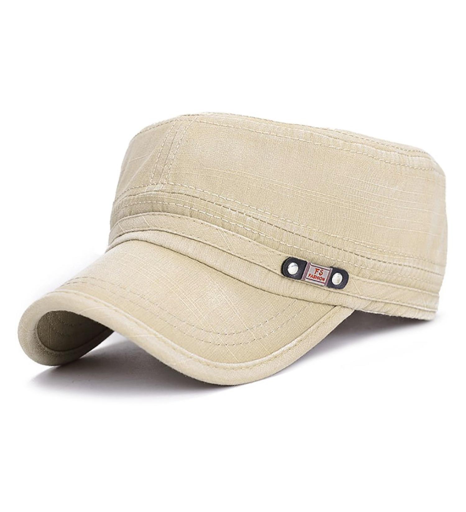Glamorstar Unisex Cadet Army Cap | Washed Cotton Twill Military Hat - Beige - Buy Online on GoSupps.com