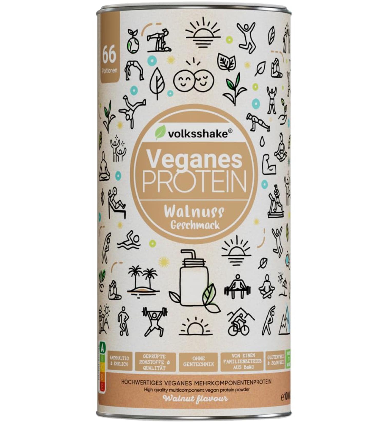 Prot ines v g taliennes au noyer grill | 1000 g | 12 sources de prot ines v g tales | Sans sucralose | Sans soja ni gluten | Qualit sup rieure du lac de Constance | Fabriqu en Allemagne noyer 1 kg (1er Pack) - Buy Online on GoSupps.com