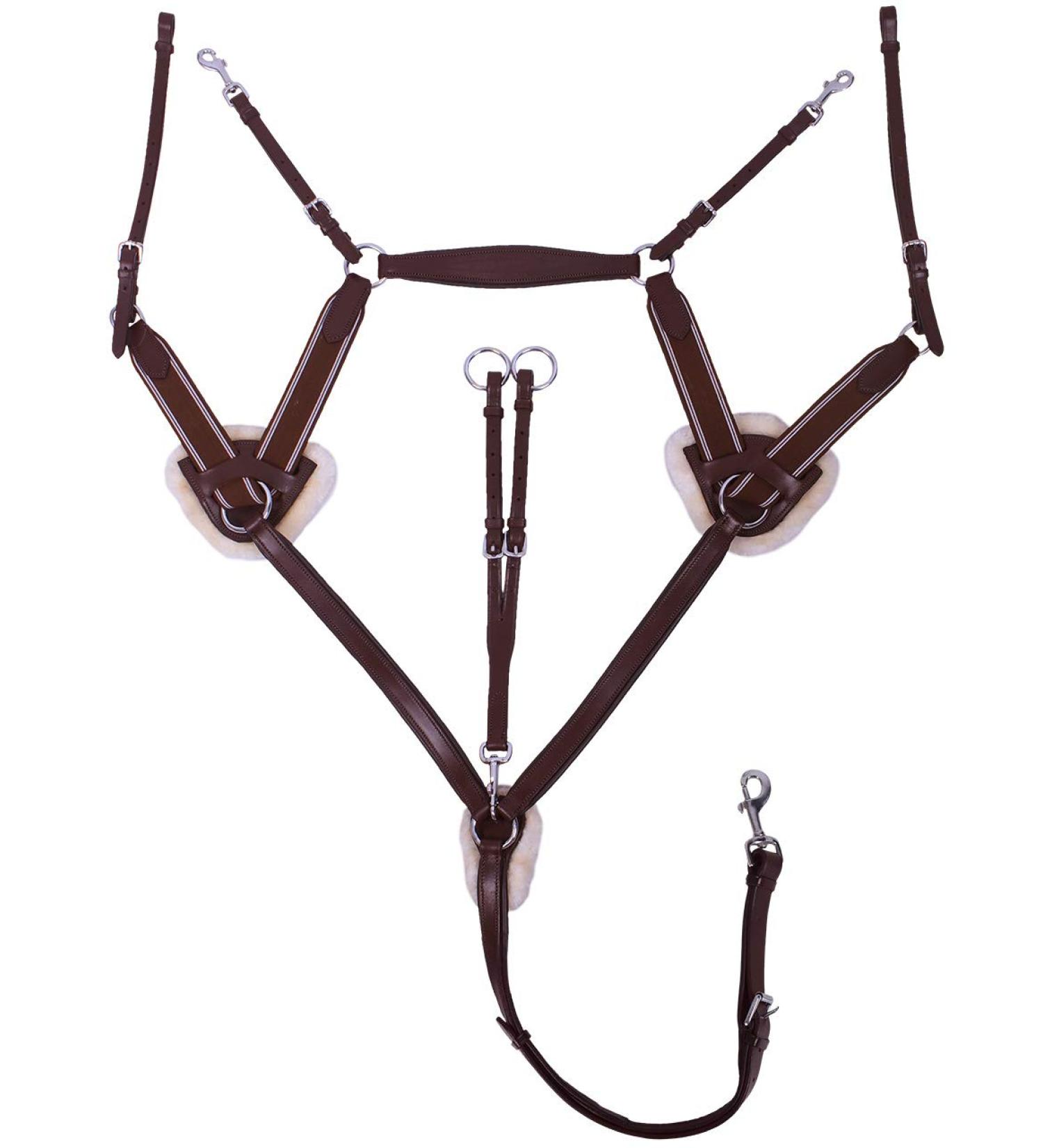 Buy ARBO-INOX Full Brown Breastplate Leather 5-Point Harness with Martingale - International Shipping Available - Buy Online on GoSupps.com