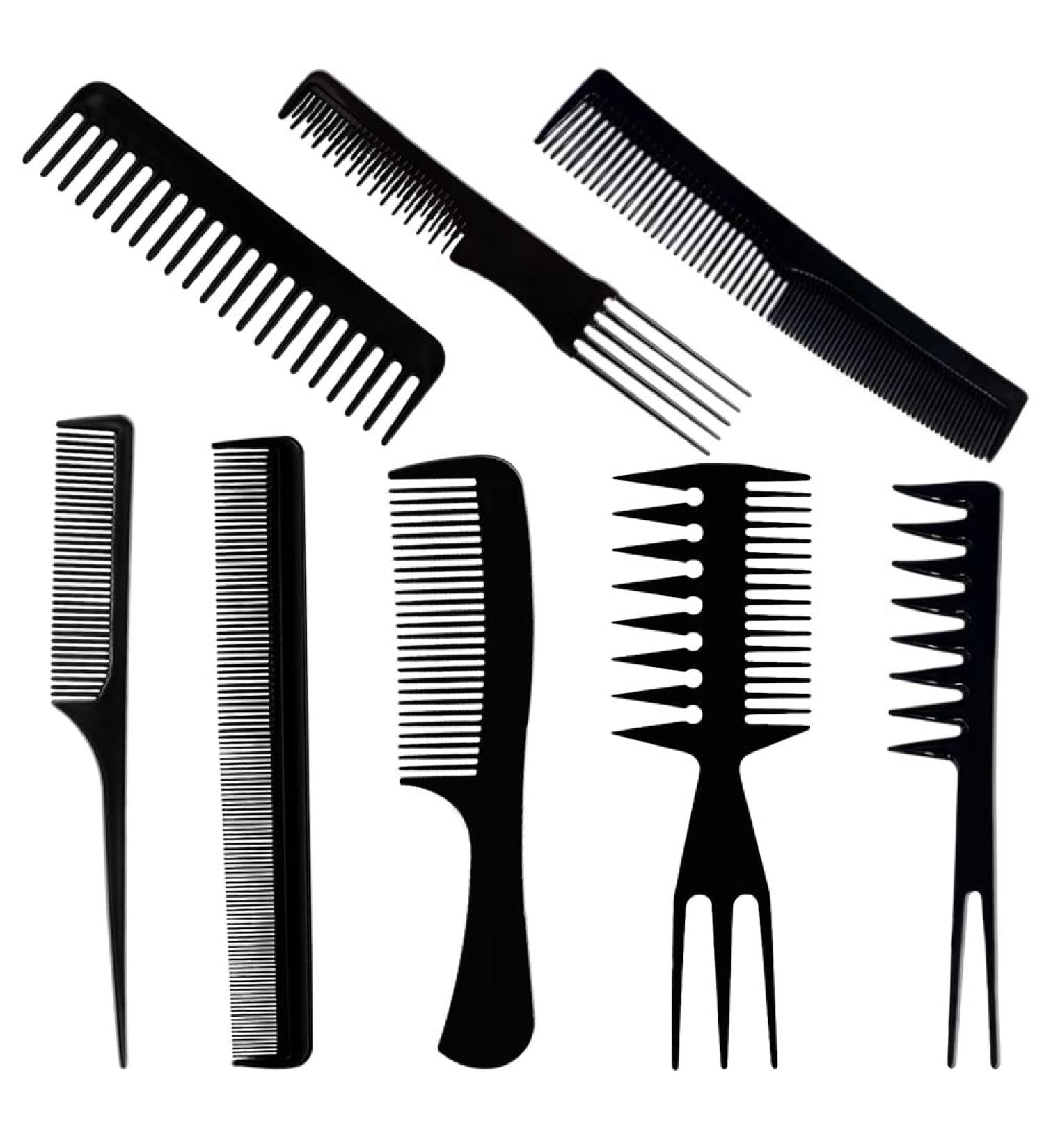 GAOHUI 8PCS Hairdressing Comb Set - Professional Barber Salon Gift Set for Men and Women - Anti-Static Coarse & Fine Toothed Combs for Styling, Teasing, and Waves - Buy Online on GoSupps.com