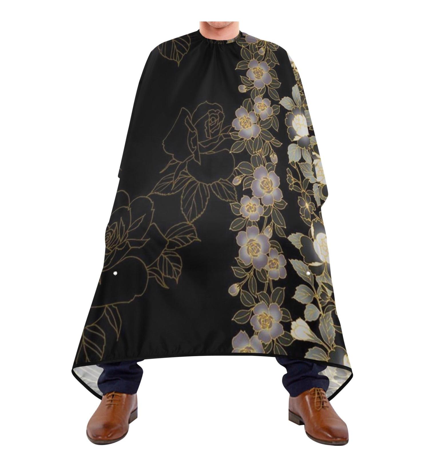 Shop Waterproof Barber Cape - Rose Flower & Cheetah Haircut Bib for Men & Women - Unisex Hair Cutting Cape - Buy Online on GoSupps.com