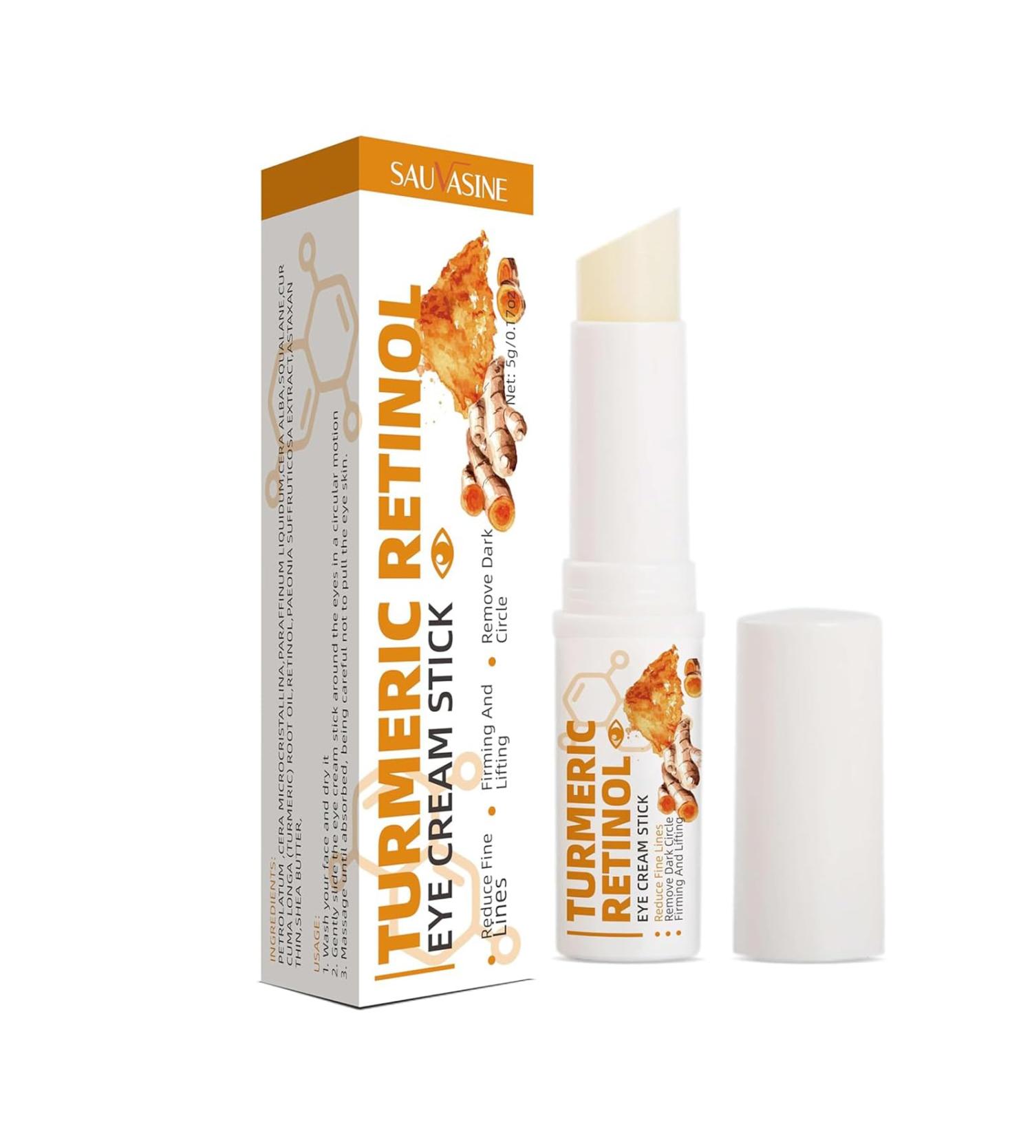 Turmeric Retinol Eye Cream Stick | Anti-Aging Moisturizer for Dark Circles & Puffiness - Buy Online on GoSupps.com
