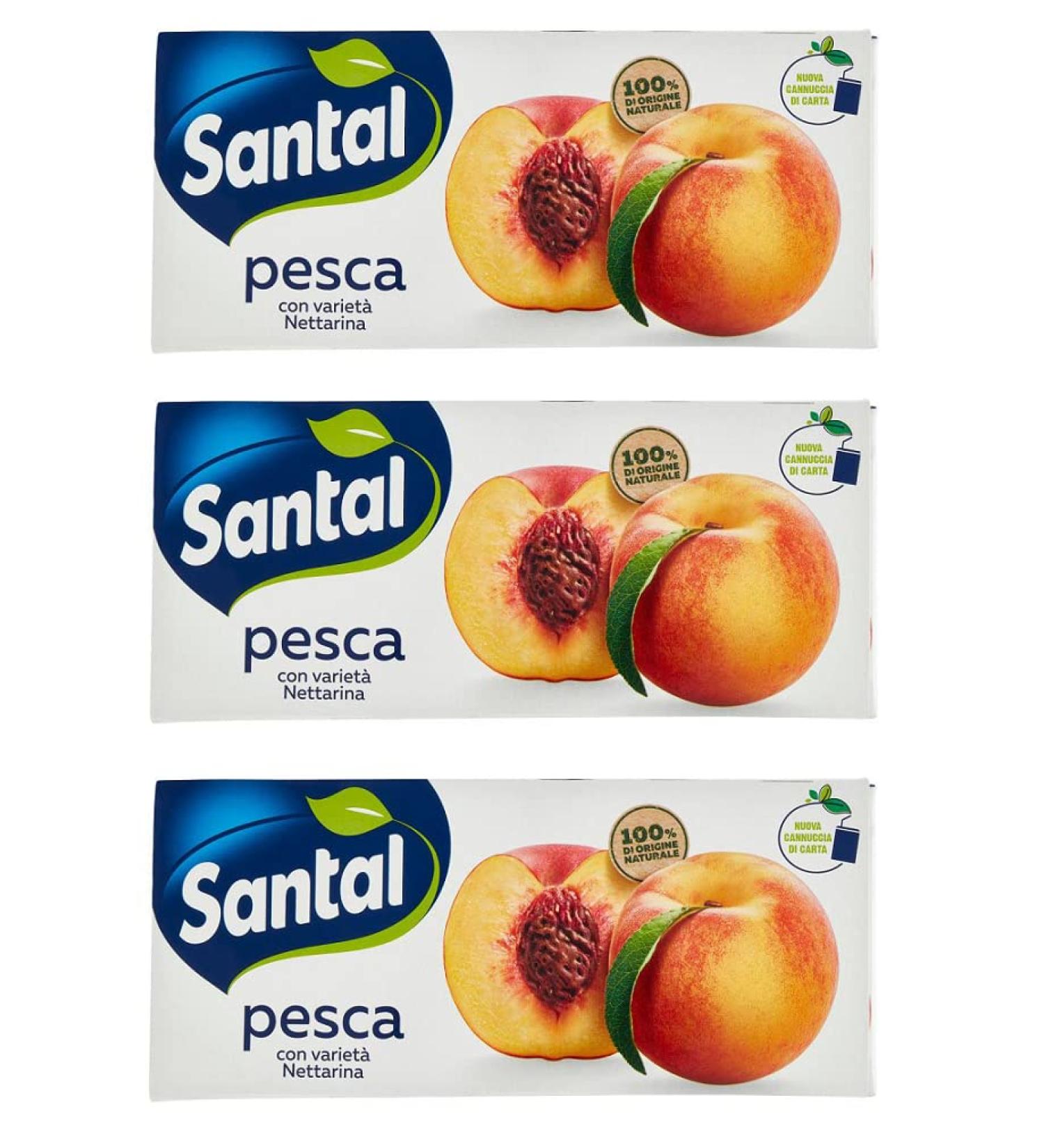 Parmalat Santal Pesca Set of 3 peach juice Fruit juice Soft drink Brik 3 x 200 ml - Buy Online on GoSupps.com