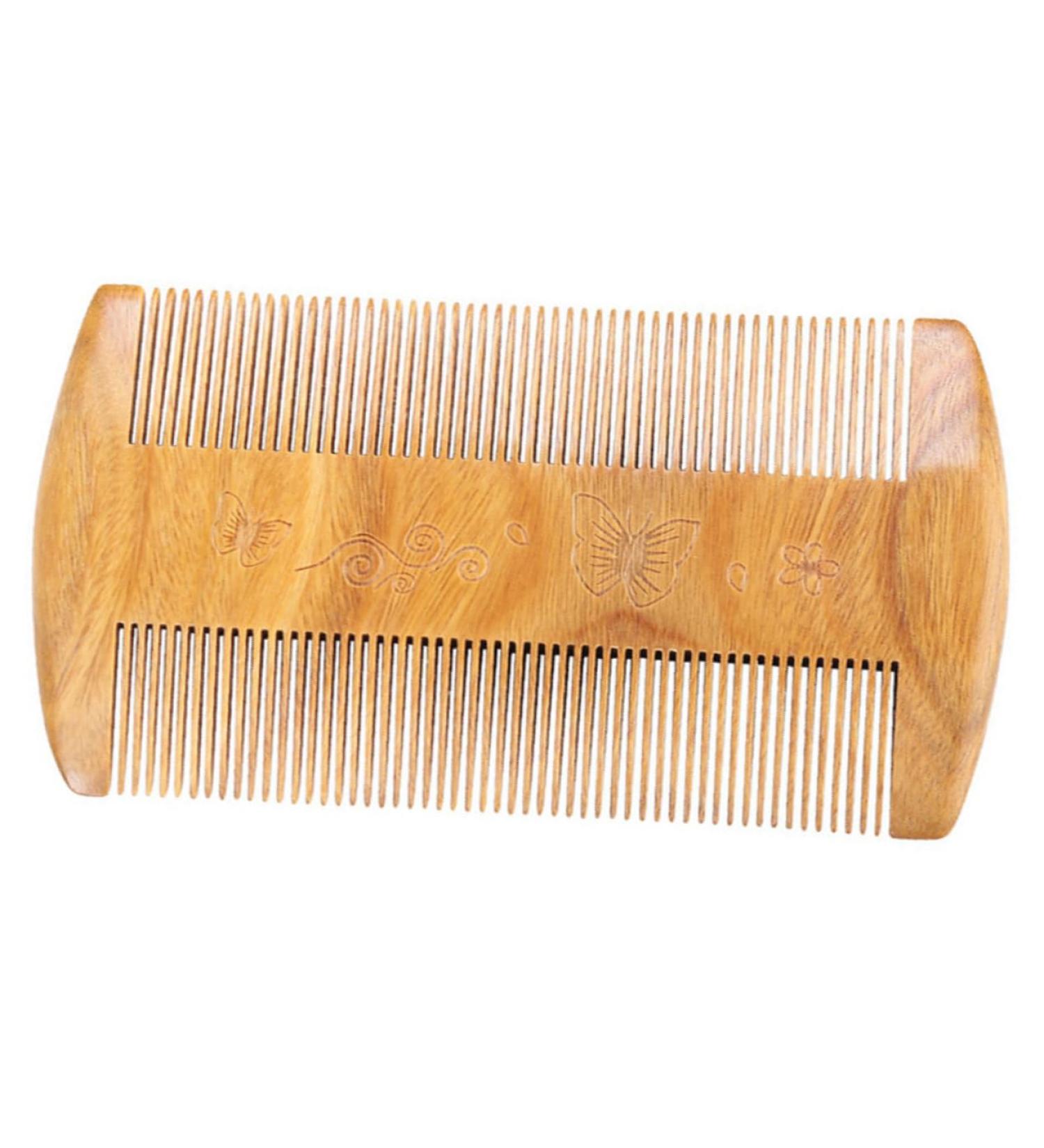 Doitool Green Sandalwood Beard Comb - Premium Wooden Brush for Men | Travel Pocket Comb for Grooming & Styling - Buy Online on GoSupps.com