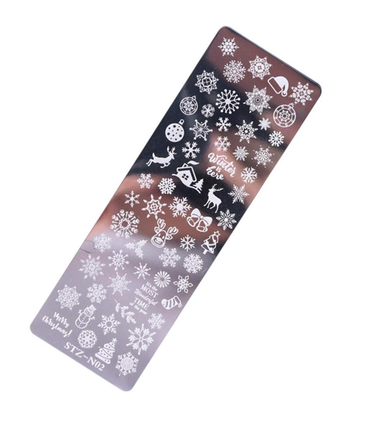 Nagel Stamping Plate Kit | Metal French Tip Nail Art Set | Christmas Nail Design Stamper & Tool for Perfect Patterns - Buy Online on GoSupps.com