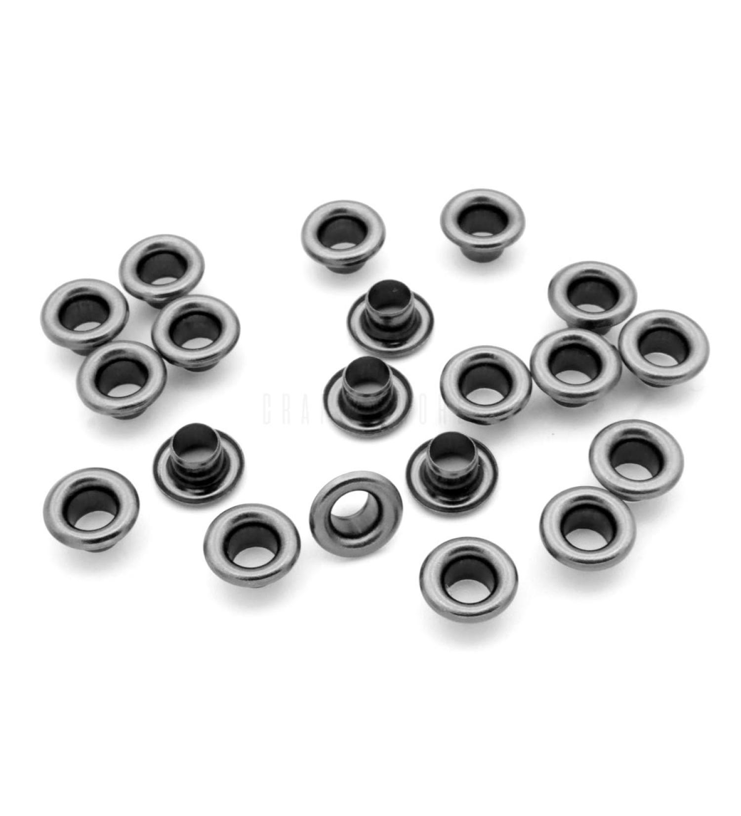 CRAFTMEMORE 4MM Gunmetal Grommets Eyelets 100PCS for Shoes, Bead Cores, Clothes - Ideal for Leather, Canvas - Buy Online on GoSupps.com