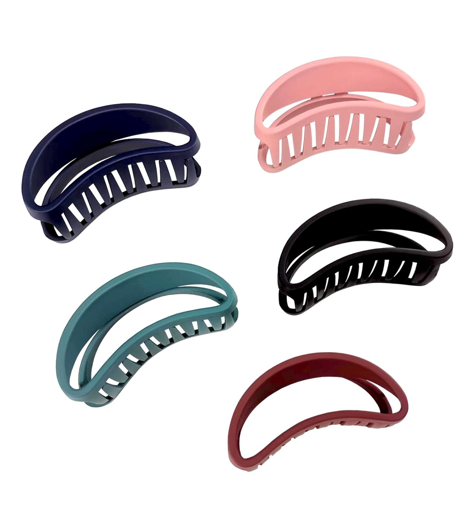 Large 3.7 Inch Non-Slip Matte Hair Claw Clips - 5 Color Set for Women and Girls - Strong Hold for Thick or Thin Hair - Comfortable & Fashionable - Buy Online on GoSupps.com