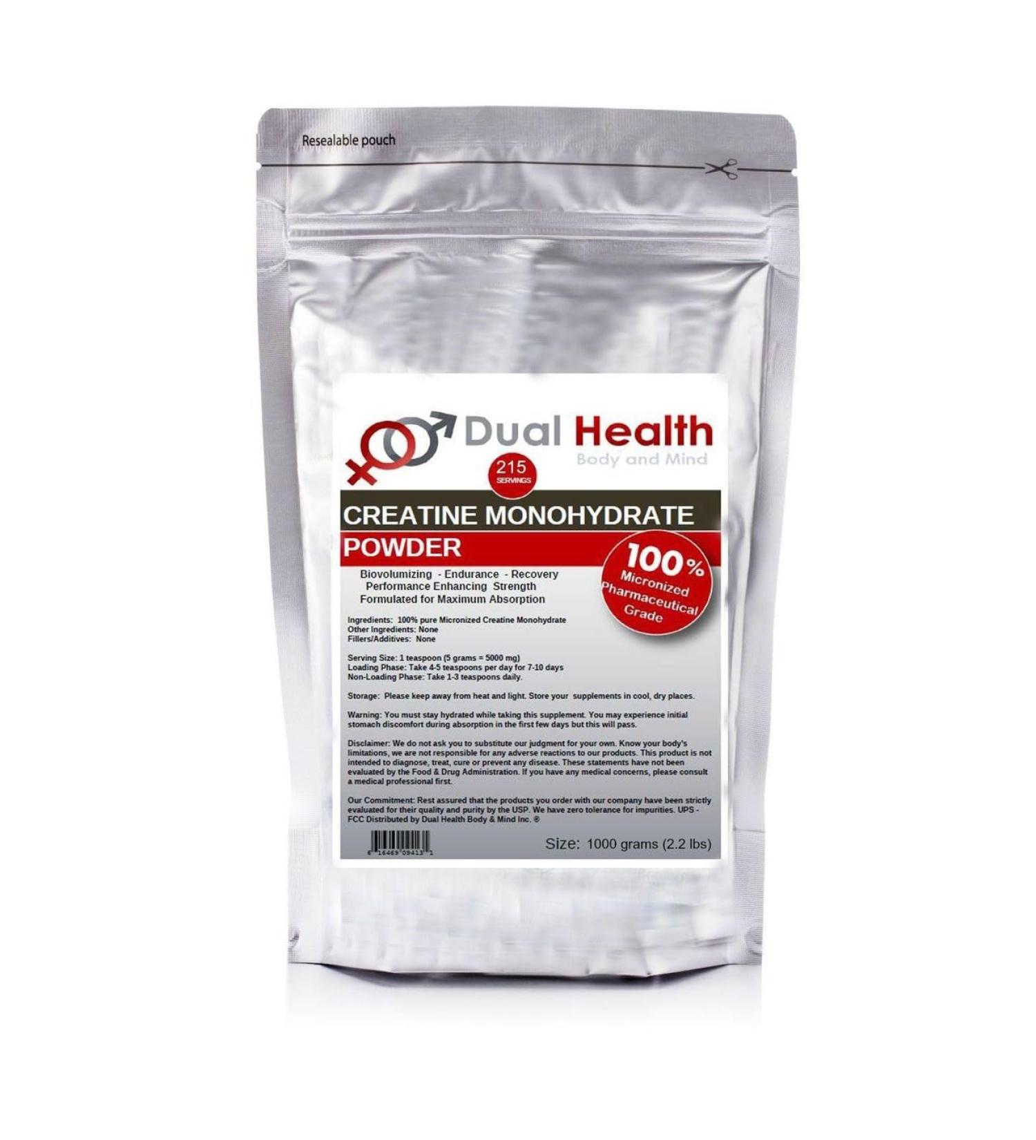 Creatine Monohydrate (1000 Grams (2.2lbs)) 200 Mesh Pure Micronized Powder Bulk Supplement Pre Workout Body Building Strength Athletic Performance Muscle Recovery 5g (5000mg) Serving Size - Buy Online on GoSupps.com