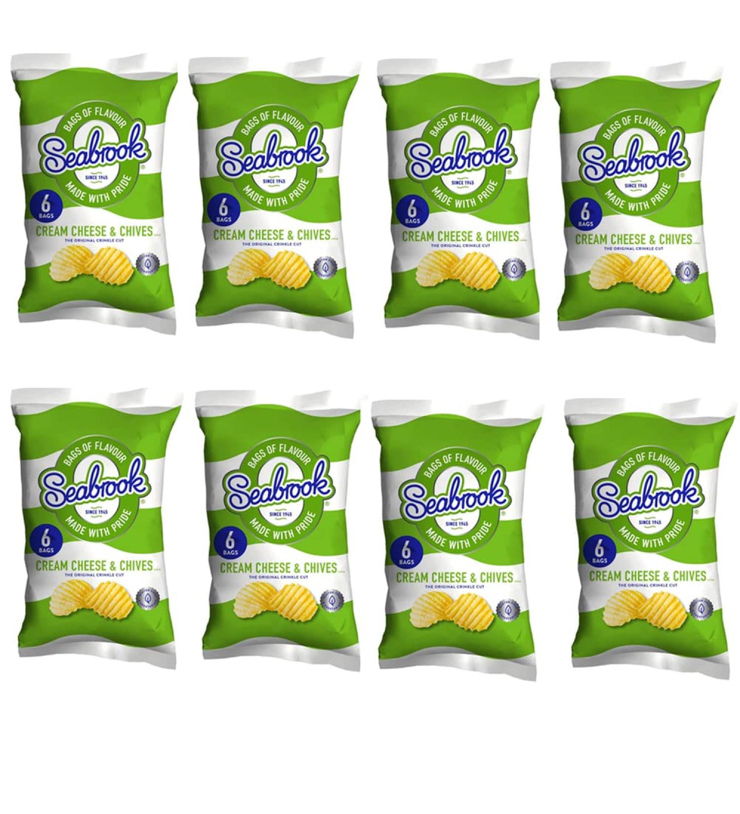 Various Flavor Crisps Chips 6 Pack x 25g (Cream Cheese & Chives 08 Packs(48 mini bags))
