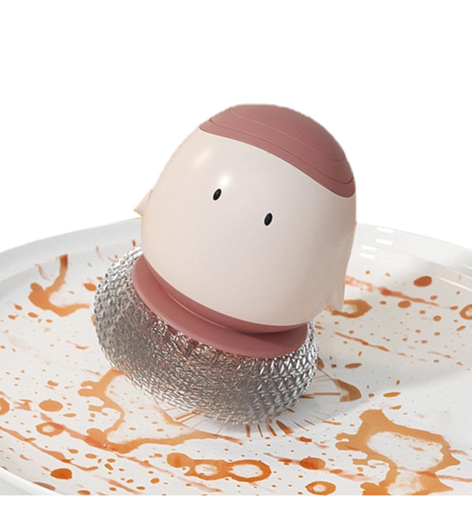 Soap Dispensing Palm Brush Soap Liquid Adding Washing Dish Scrubber Pot Brush Labor-Saving Dishwashing Humanized Brushes for Dish Cleaning Sink Kitchen Pot Haoying Red - Buy Online on GoSupps.com