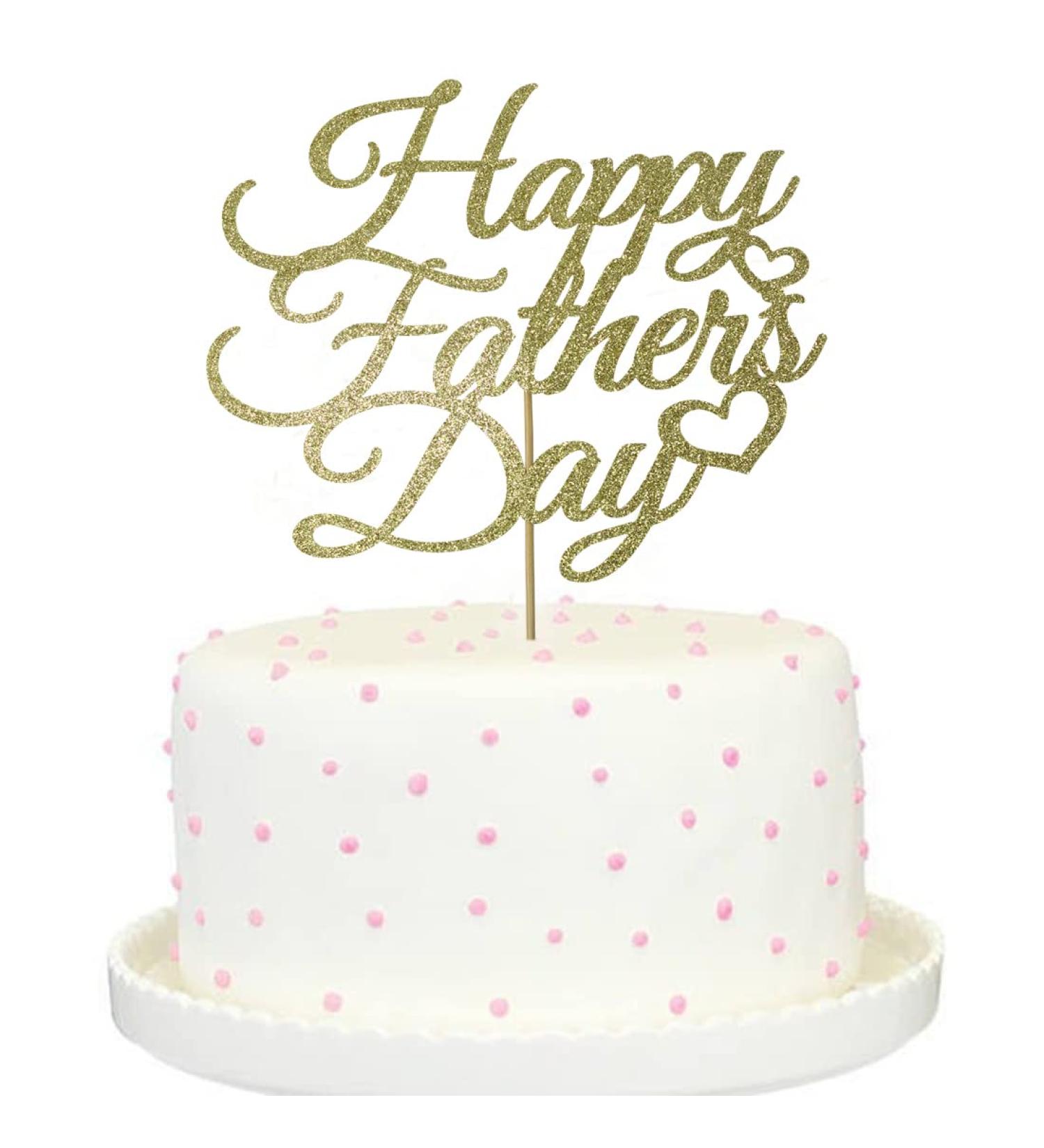 Happy Father's Day Gold Cake Topper Best Dad Father's Day Decoration Fathers Day Party Happy Dada Day Topper(Gold Dad) - Buy Online on GoSupps.com