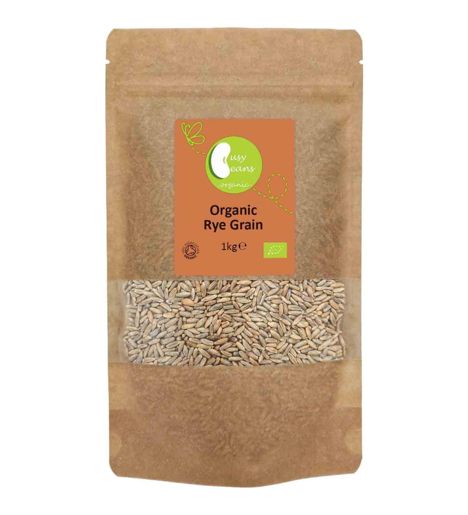 Organic Rye Grain - Certified Organic - by Busy Beans Organic (1kg) - Buy Online on GoSupps.com