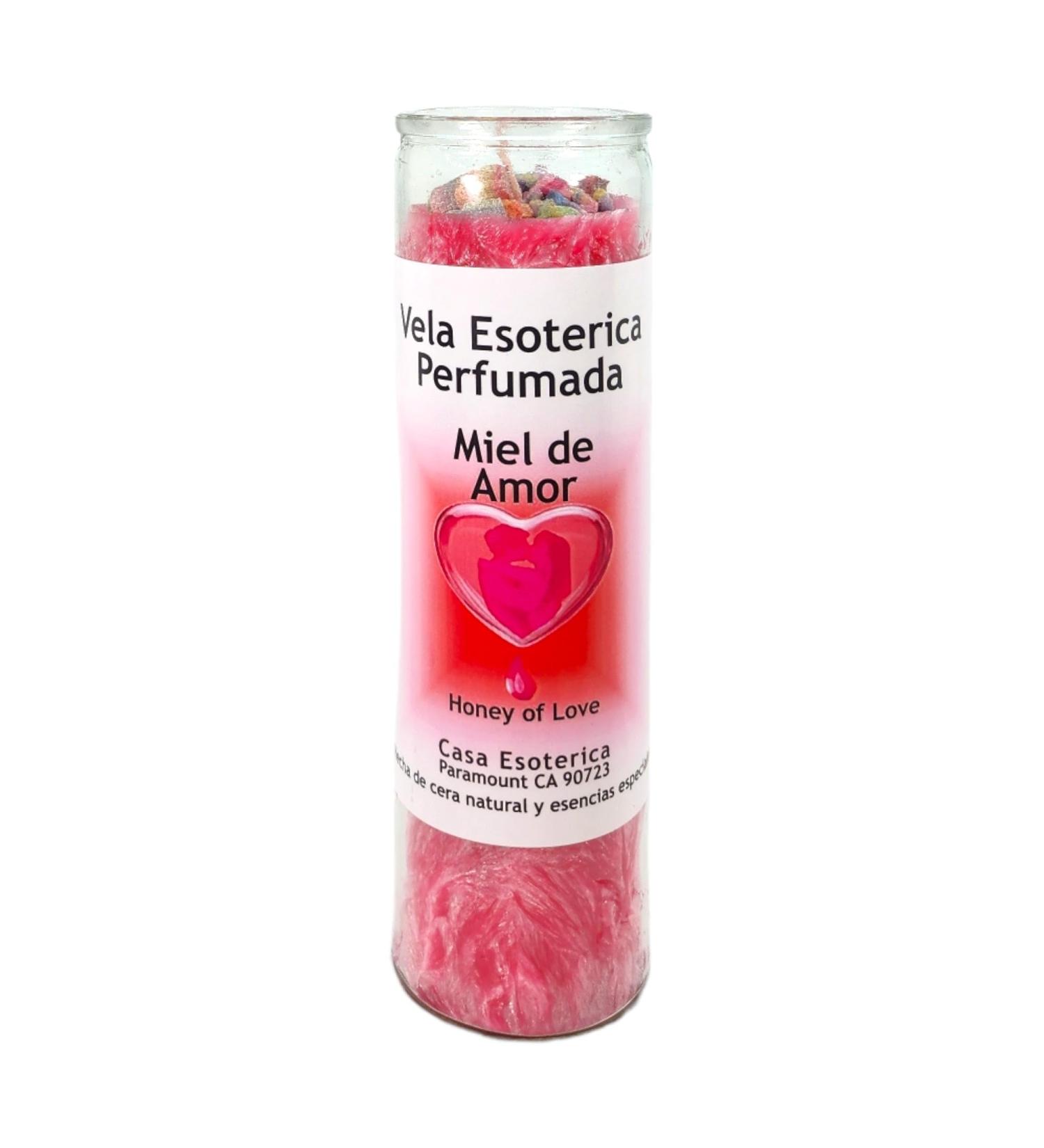Honey of Love Palm Wax Spell Candle - Pink | Vela Casa Esoterica Perfumada - Enhance Spiritual Intentions - Buy Online on GoSupps.com