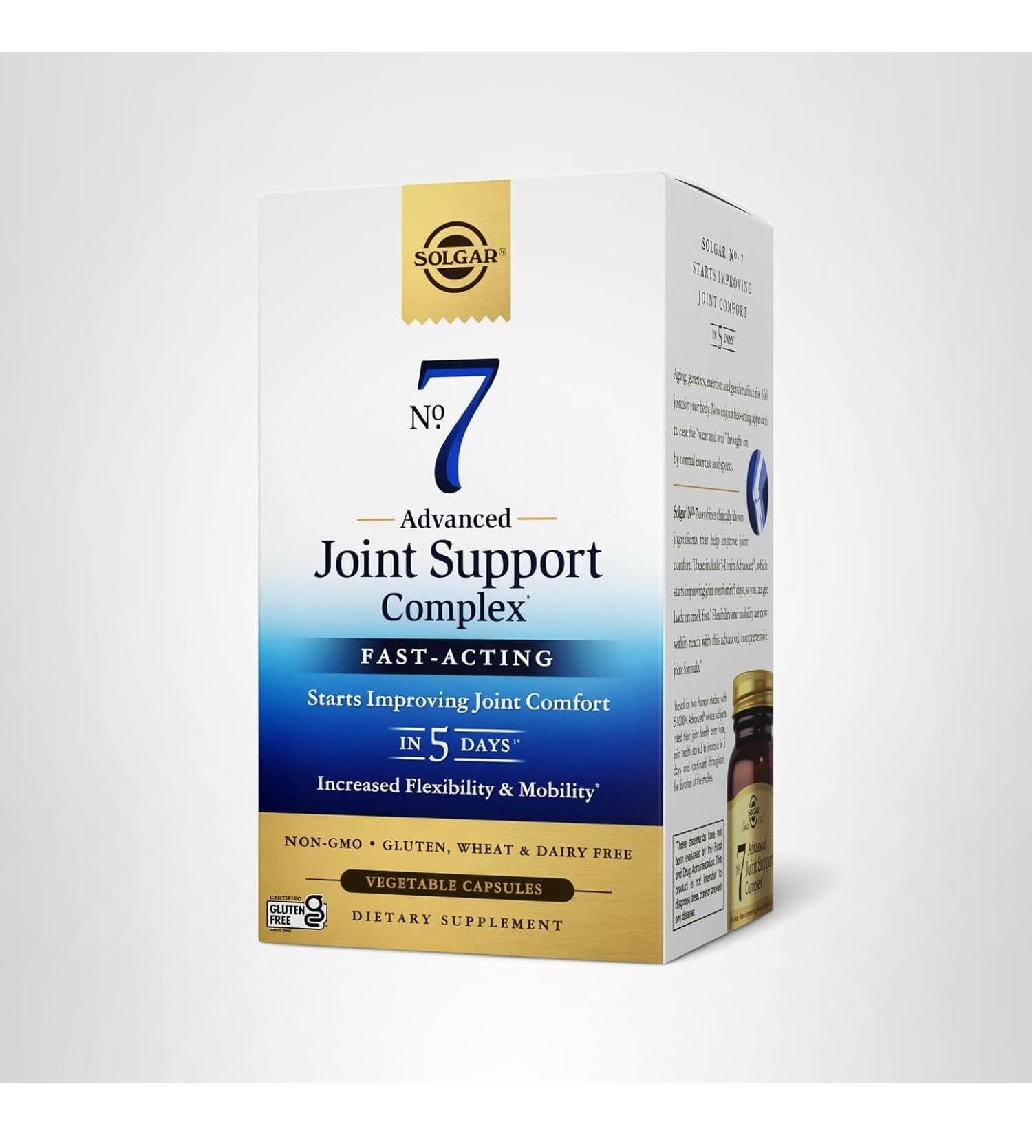 Solgar No. 7 Joint Support Capsules with Collagen, Turmeric, Boswellia, EsterC - 105 Count (Pack of 1) | Non-GMO, Gluten-Free, Dairy-Free - Buy Online on GoSupps.com