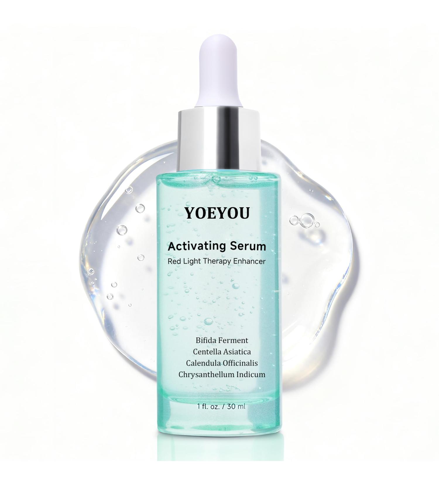 YOEYOU Red Light Therapy Activating Serum Pre-Treatment Hydrating Serum for Face Natural Formula Boosts Red Light Results Anti-Aging & Wrinkle Care 1oz / 30ml - Buy Online on GoSupps.com