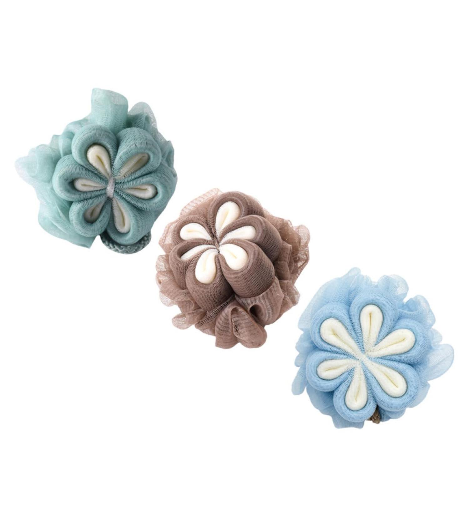 Buy Hemoton 3pcs Bath Ball & Flower Sponges - Premium Shower Loofah Body Scrubber for Comfortable Skin Care - International Shipping Available - Buy Online on GoSupps.com
