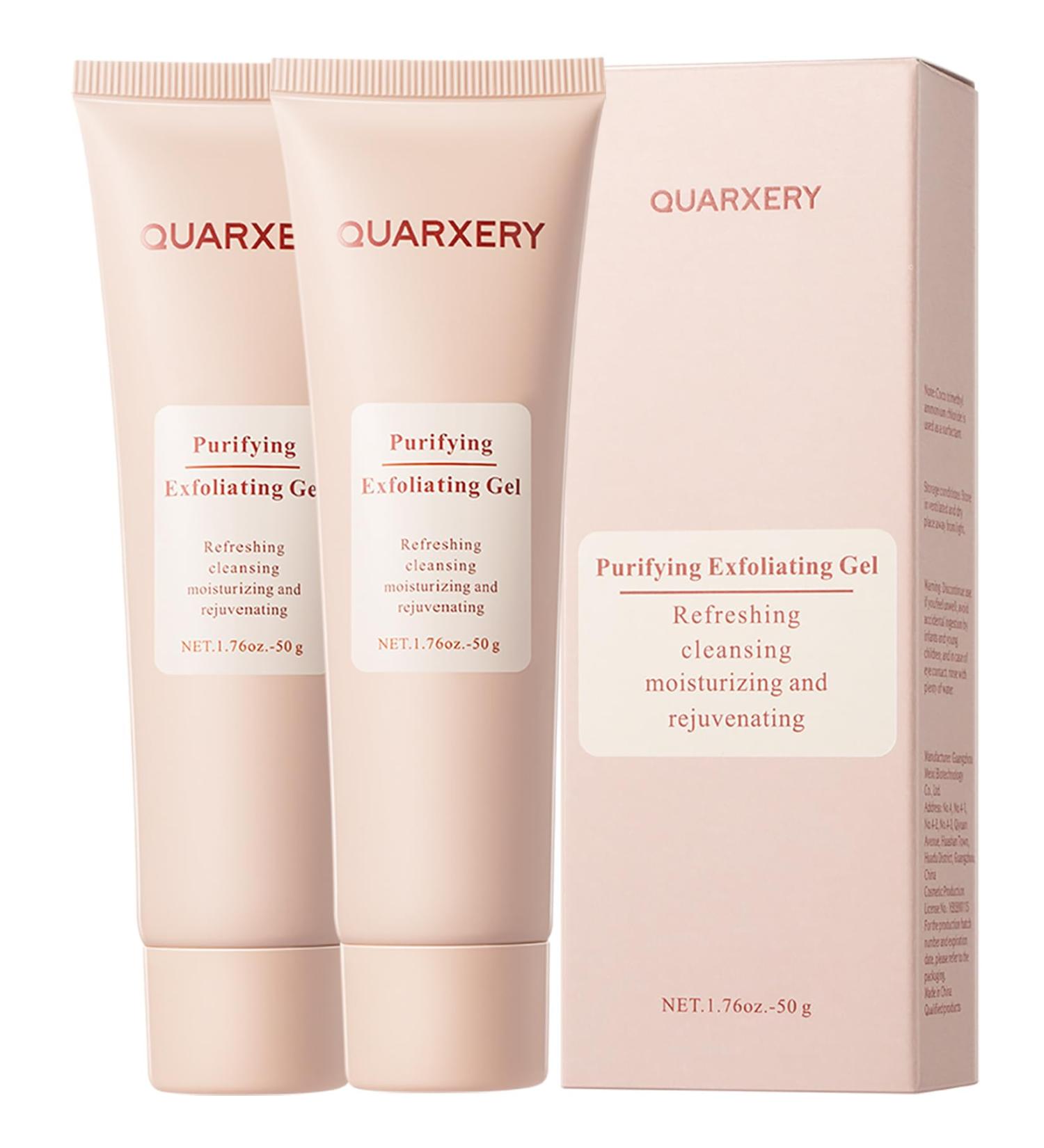 QUARXERY Purifying Exfoliating Gel 2Pcs:Gentle for Face - Facial Peeling Gel Scrub for Face Cleans Dirt & Oils - Buy Online on GoSupps.com