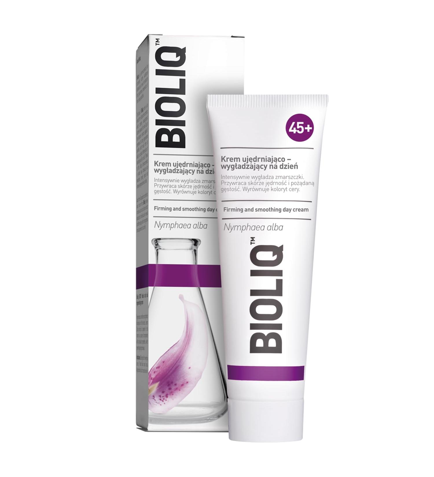 Bioliq 45+ Firming and Smoothing Day Cream - Wrinkle Smoothing with European White Water Lily Extract Restores Firmness Balances Skin Color - 50ml - Buy Online on GoSupps.com