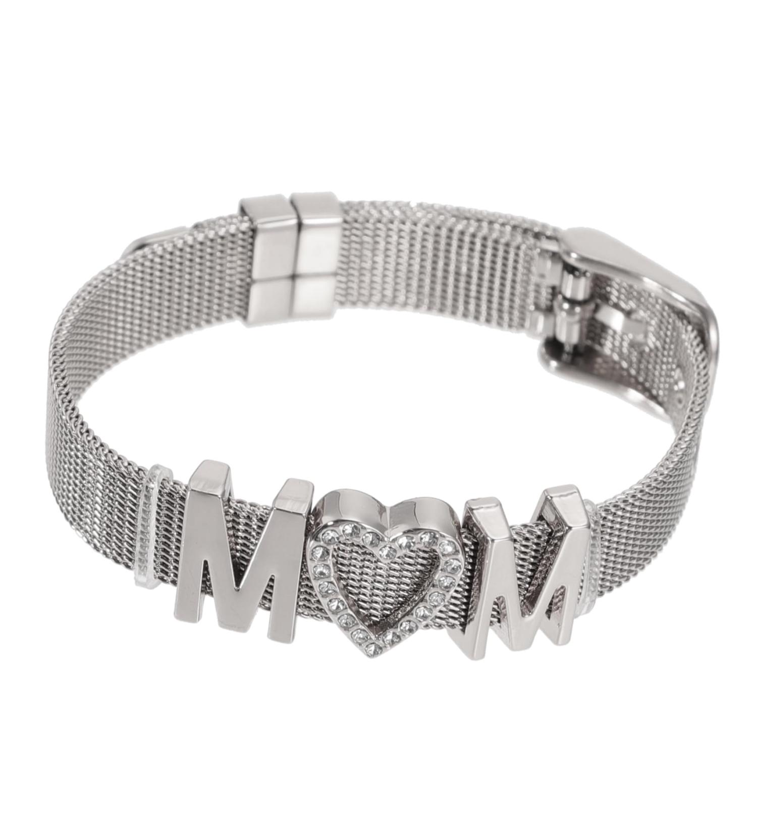 CALLARON 2 Pcs Mother's Day Bracelet Sterling Silver Chains for Women Sterling Silver Necklace Trendy Bracelets for Women Fashion for Women Birthday Gift Jewelry Miss Stainless Steel Grace 21.5X2CM Silver - Buy Online on GoSupps.com
