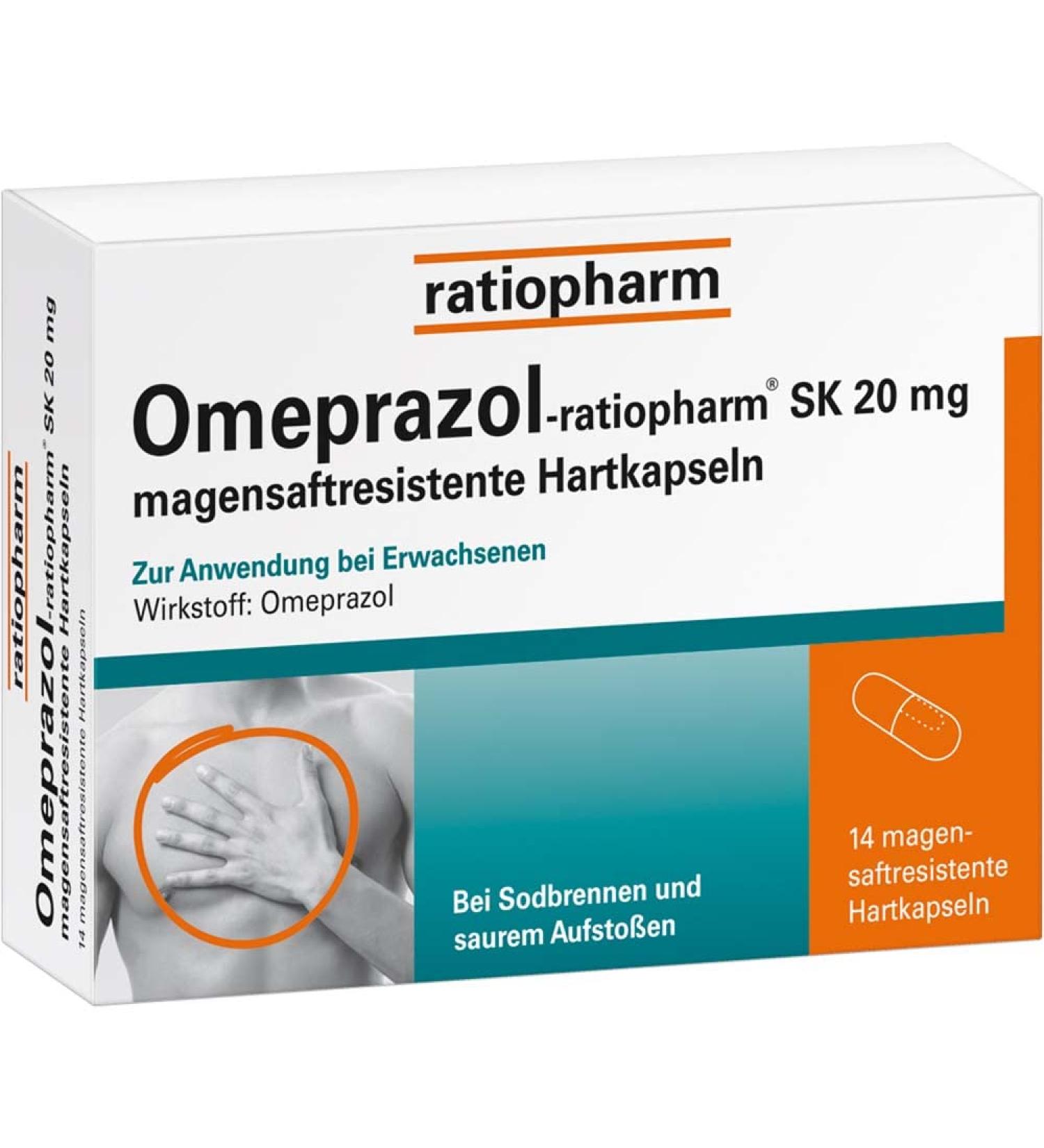 OMEPRAZOL ratiopharm SK 20 mg msr. hard capsules. 14 pcs