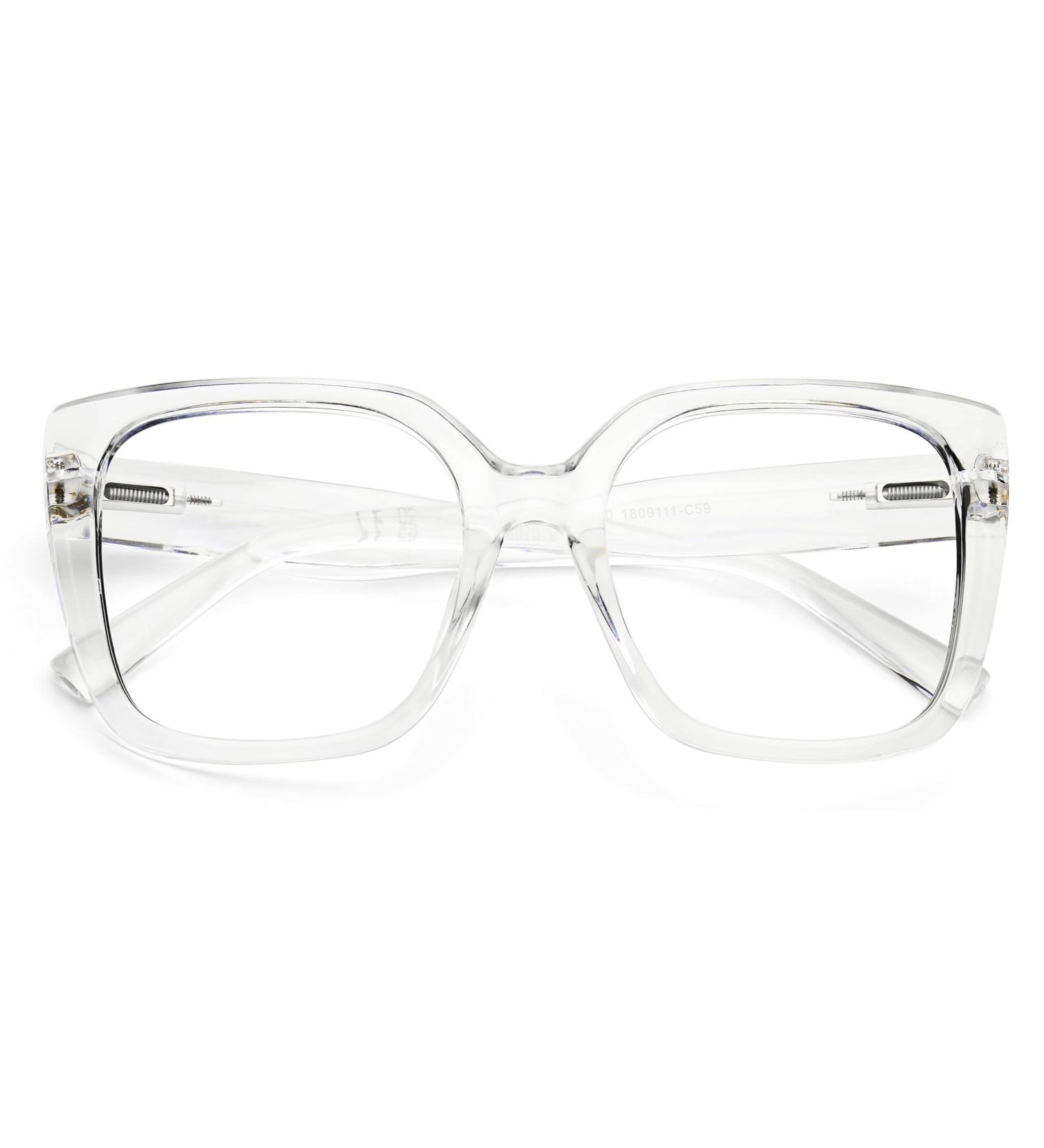 DOOViC Blue Light Filter Glasses for Women - Oversize Modern Reading Glasses JS028 028c4 - Transparent 3.5x Magnification - Buy Online on GoSupps.com