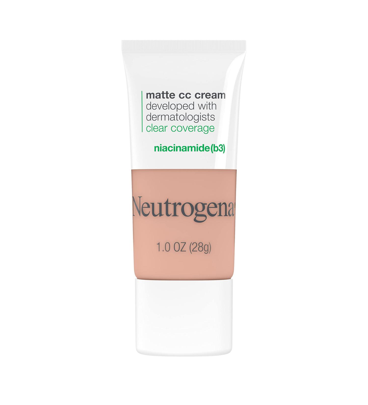 Neutrogena Clear Coverage Flawless Matte CC Cream - Full-Coverage Color Correcting Makeup Hypoallergenic & Oil-Free Niacinamide Infused Cool Beige - 1 oz - Buy Online on GoSupps.com