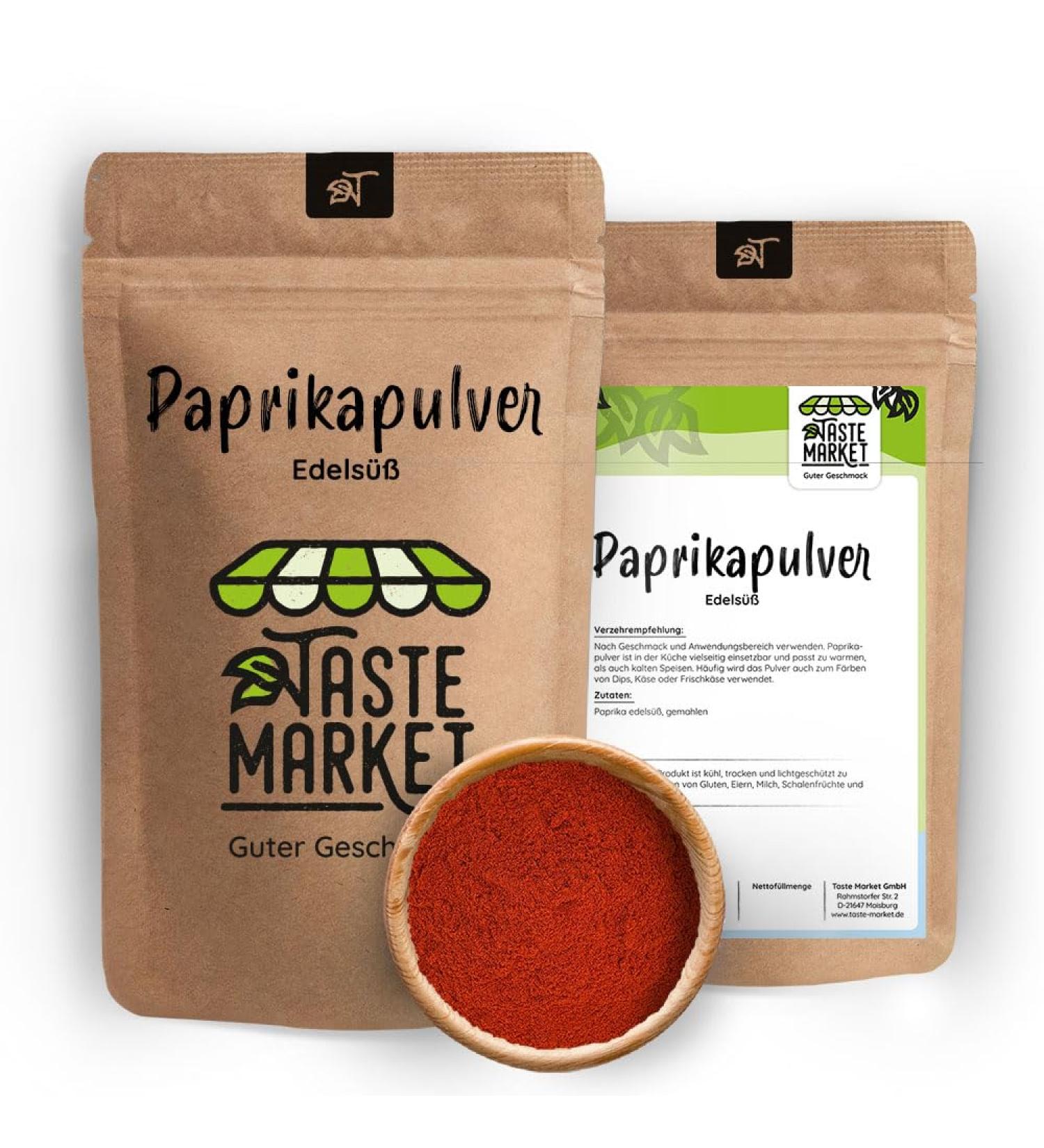  TASTE Guter Geschmack 2 x 1 kg of Sweet Pepper Powder | Grade 120A | 100% Quality Pepper Powder | Paprika Delikatess - Buy Online on GoSupps.com