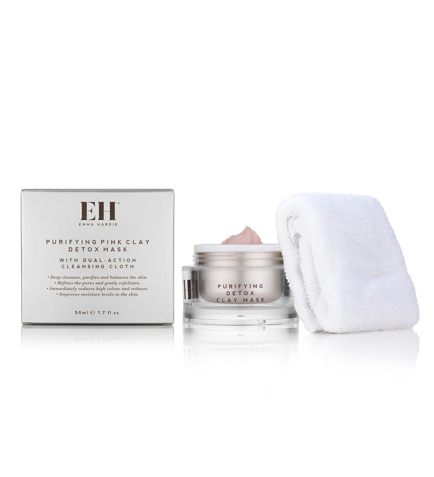 Emma Hardie Purifying Pink Clay Detox Mask | Dual Action Cleansing Cloth | Moringa Vitamin C & E | Best Clay Face Mask for Radiant Skin - Buy Online on GoSupps.com