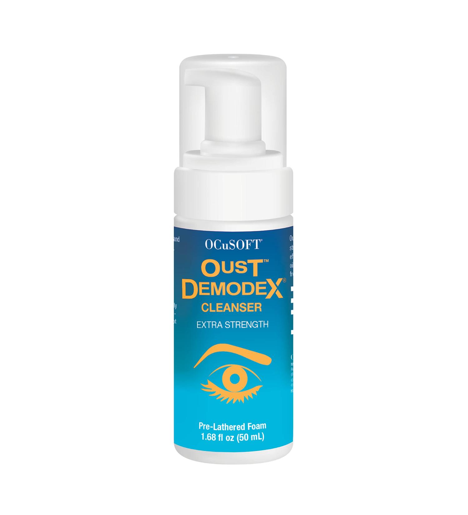 OCuSOFT Oust Demodex Cleanser Extra Strength Foam 50ml - Tea Tree Oil Foaming Cleanser for Irritated Eyelids - Buy Online on GoSupps.com