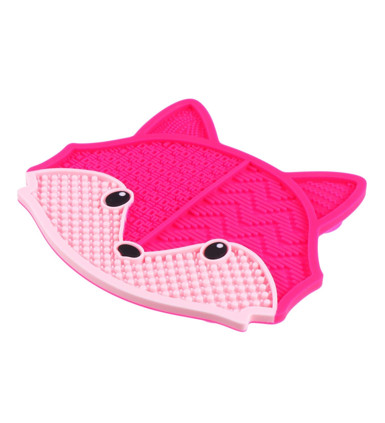Fox Scrub Makeup Cosmetic Brush Cleaning Mat Portable Washing Tool Makeup Cleaning Mat Hair Brush Cleaner Makeup Brush Cleaner Mat Makeup Brush Cleaning Pad Makeup Brush Scrubber 17x15cm Rosy - Buy Online on GoSupps.com