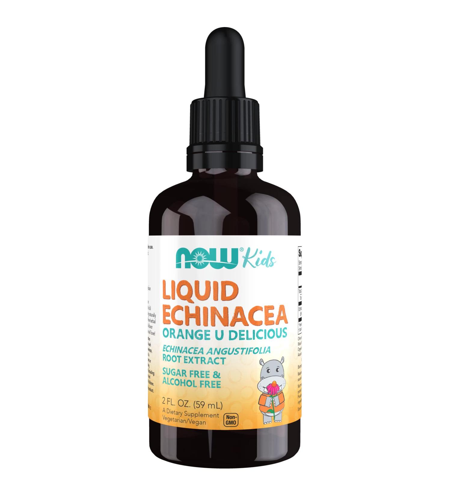Now Foods Kids Liquid Echinacea - Immune Support, Orange Flavor, 2 fl oz - Buy Online on GoSupps.com