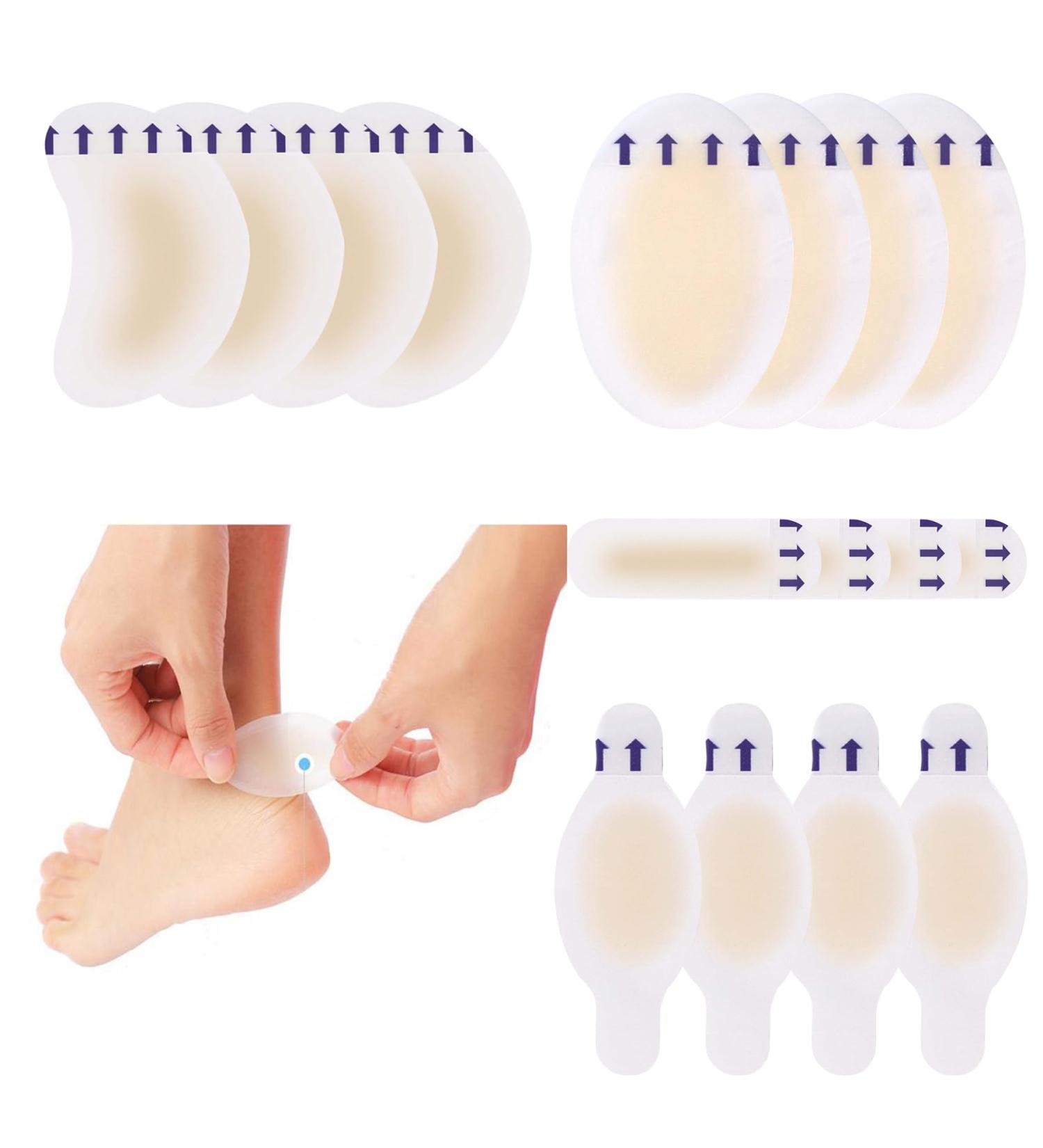 16ct Gel Blister Bandages - Water Resistant Hydrocolloid Adhesive for Foot Toe & Heel Blister Prevention & Recovery - Buy Online on GoSupps.com