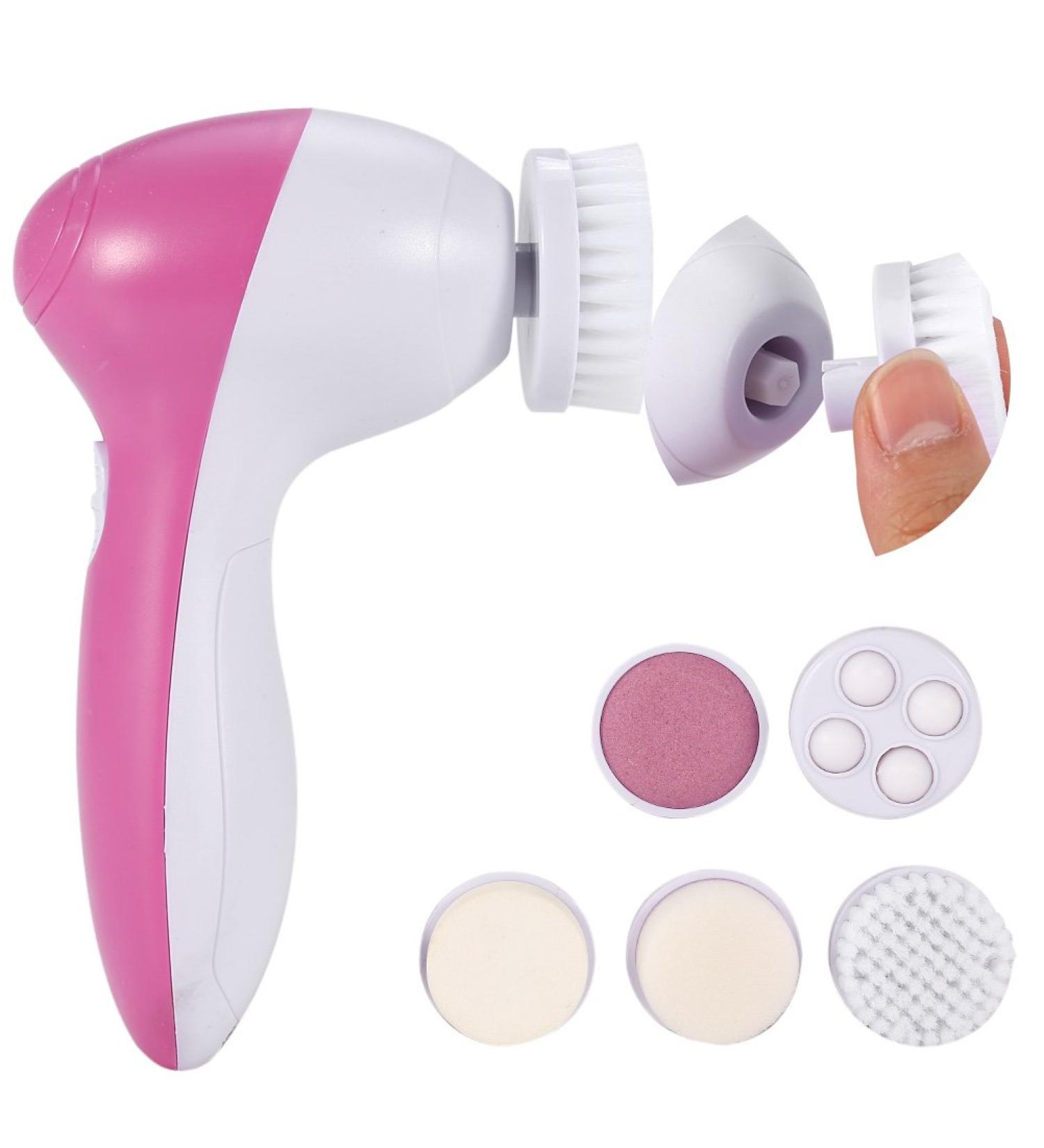 5-in-1 Electric Facial Cleansing Brush - Beauty Face Care Massager for Different Skin Types - Buy Online on GoSupps.com