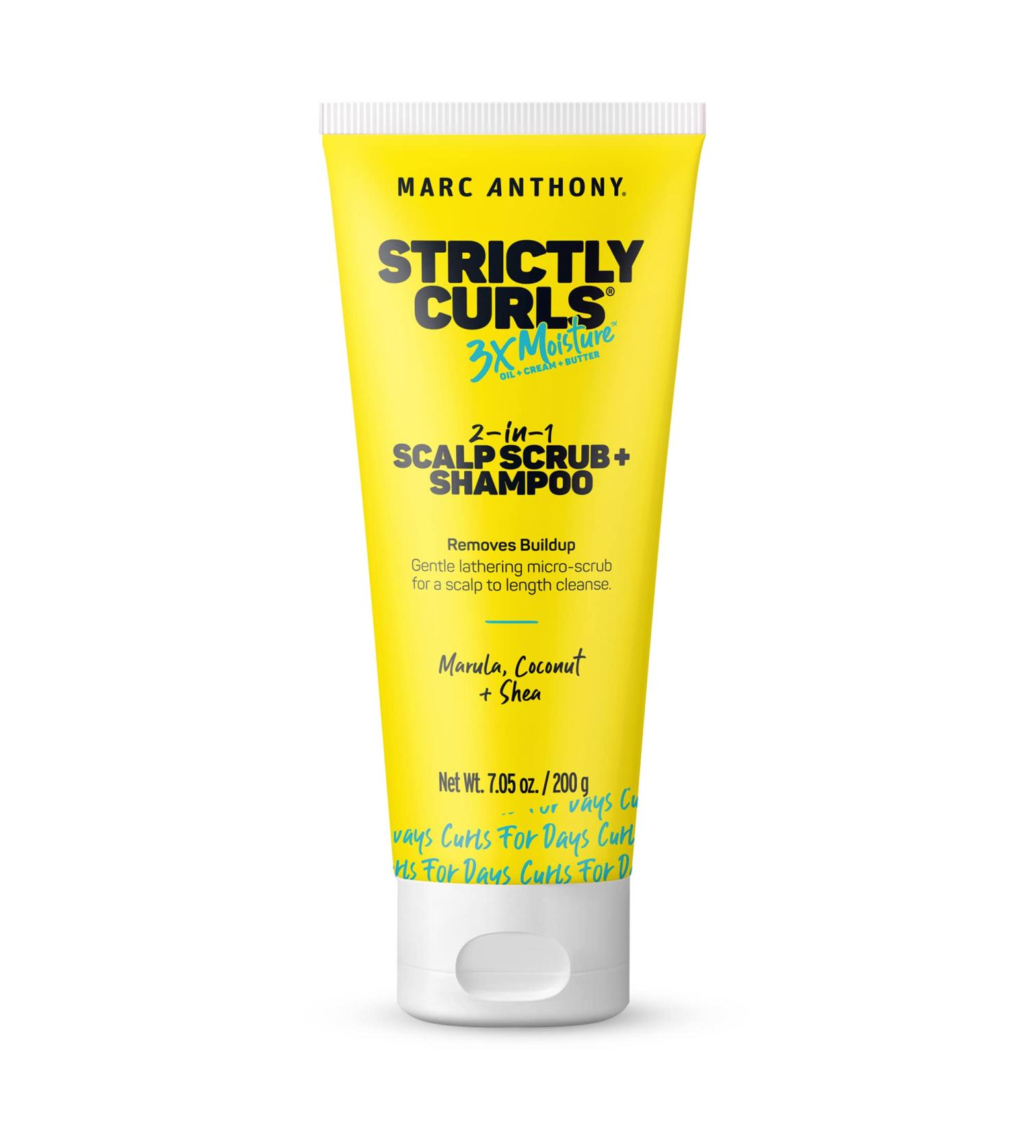 Marc Anthony Strictly Curls 2-in-1 Scalp Scrub and Shampoo - Deep Cleansing Shampoo for Curly Hair with Coconut Oil, Marula Oil, Shea Butter & Bentonite Clay - 7.05 Oz - Buy Online on GoSupps.com