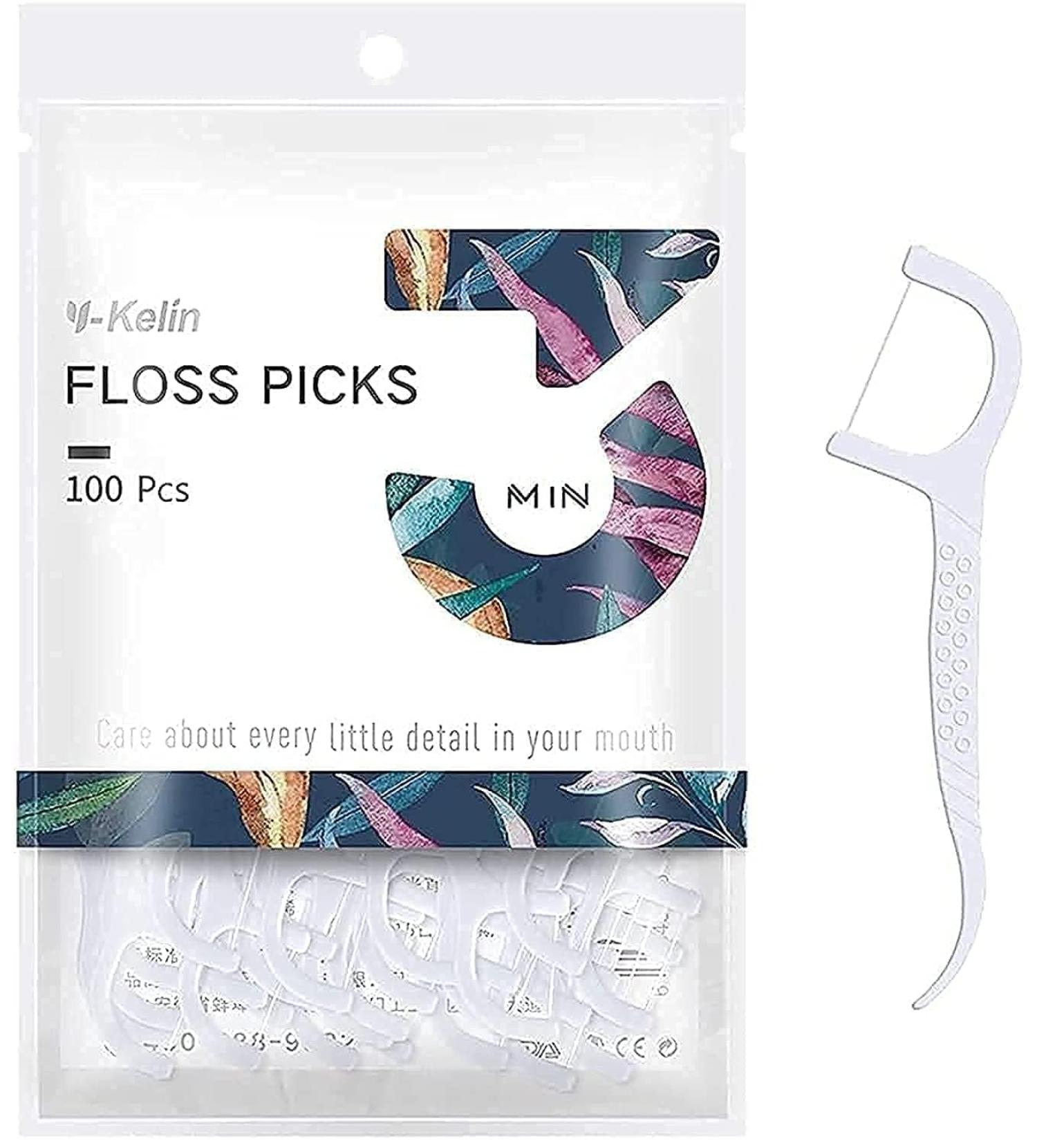 Dental Floss Picks - 100 Pcs Teeth Cleaning Tool - Toothpick Stick for Oral Care - Pack of 100 Count - Buy Online on GoSupps.com
