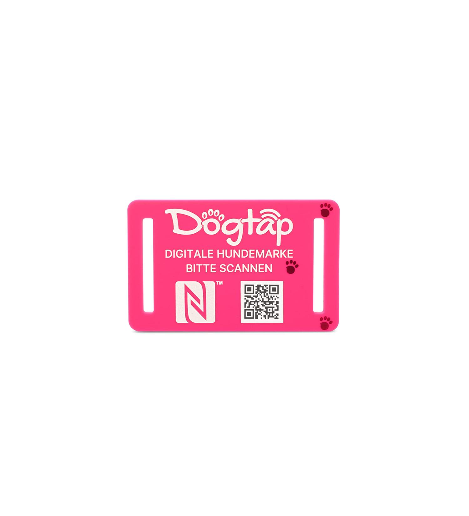 DOGTAP Light Small - Intelligent NFC Dog Tag (50x30mm) - Pink | International Shipping Available - Buy Online on GoSupps.com