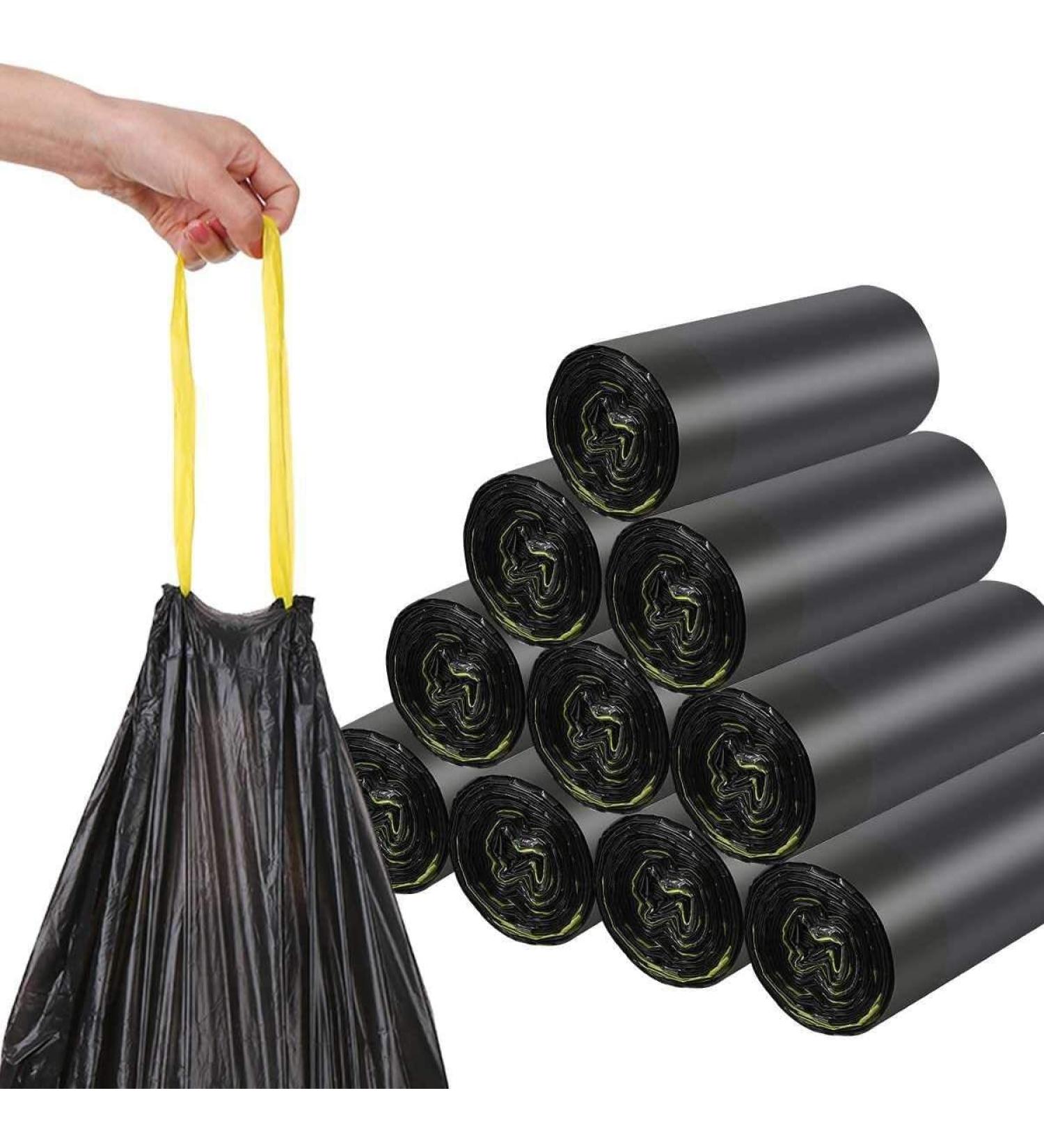 Buy Tear-Resistant 120L Black Garbage Bags with Drawstring - 100% Recycled - XXL Sizes Available (50-1000 Bags) | Eco-Friendly eCommerce - Buy Online on GoSupps.com